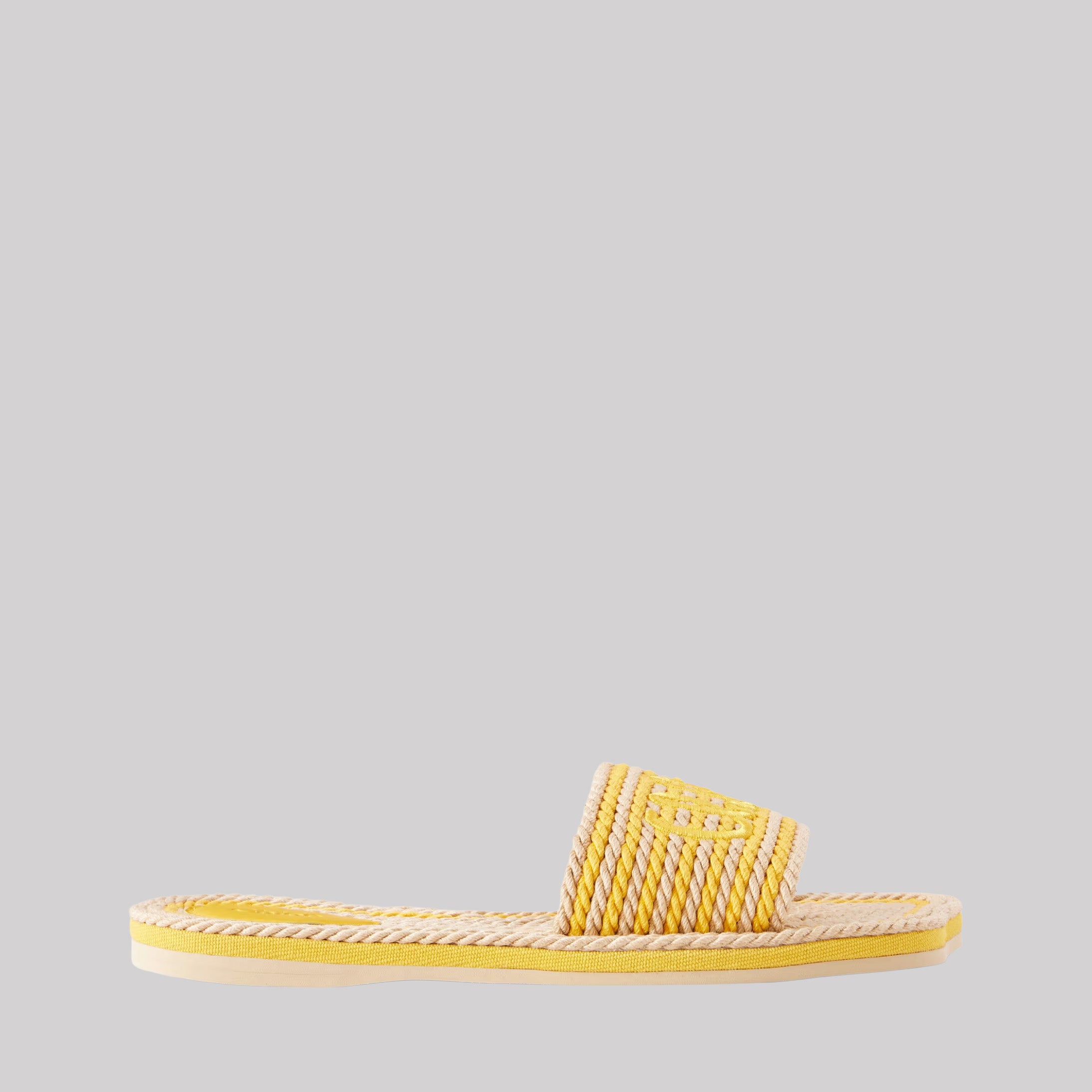 Embroidered Striped Cord Slides