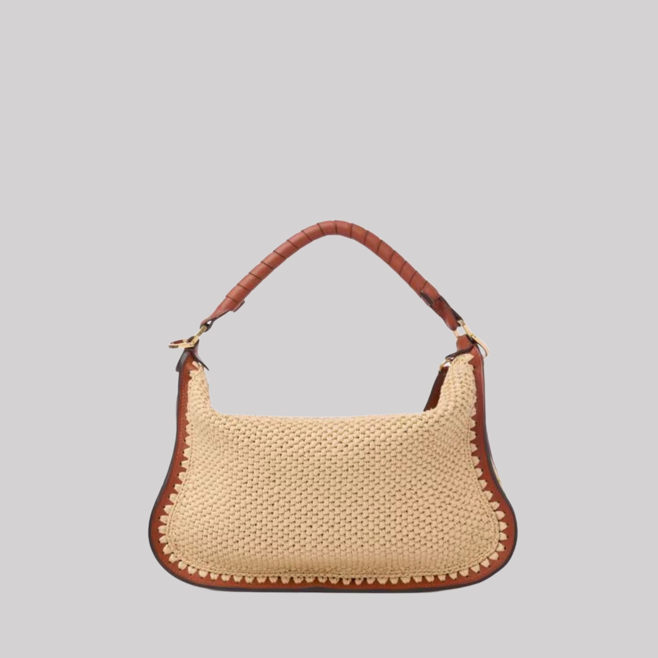 Small Marcie Shoulder Bag In Raffia-Effect