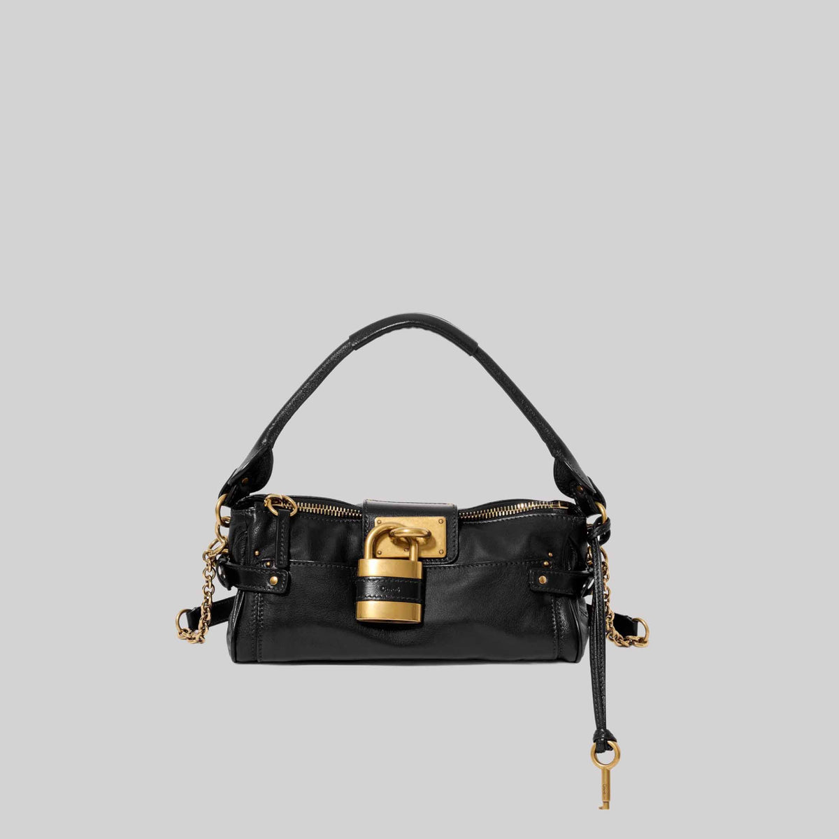 Small Paddington Bag With Strap In Grained Leather