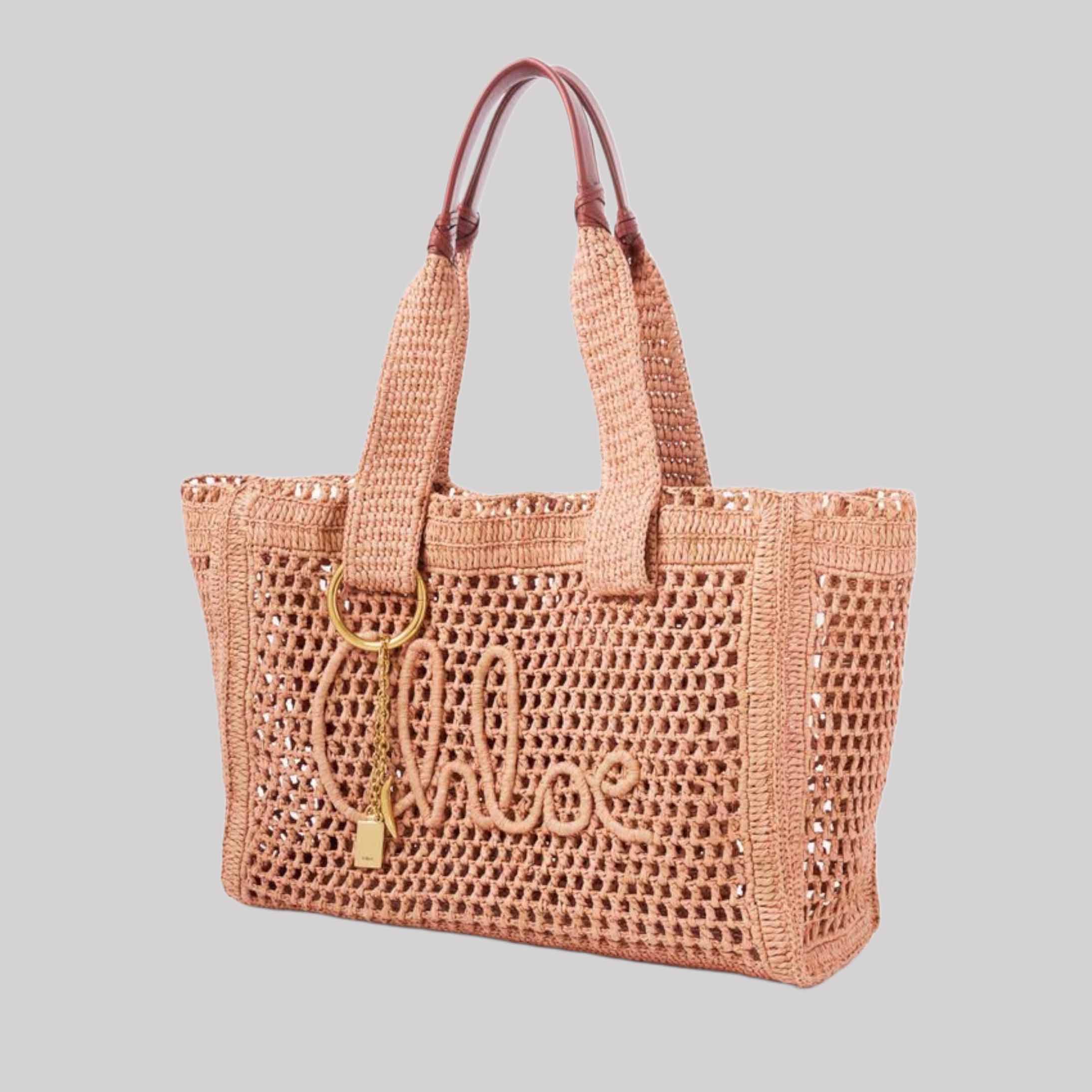 Summer Banana East-West Tote Bag In Raffia
