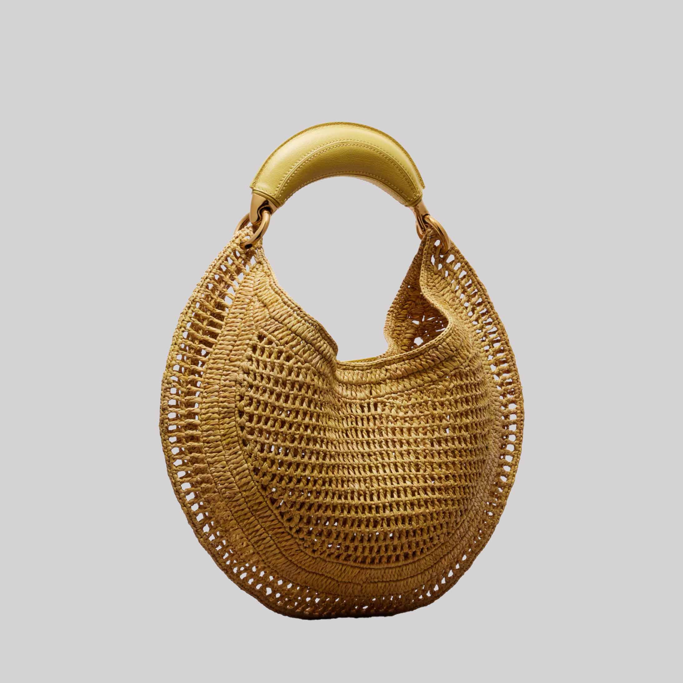 Summer Banana Raffia Shoulder Bag