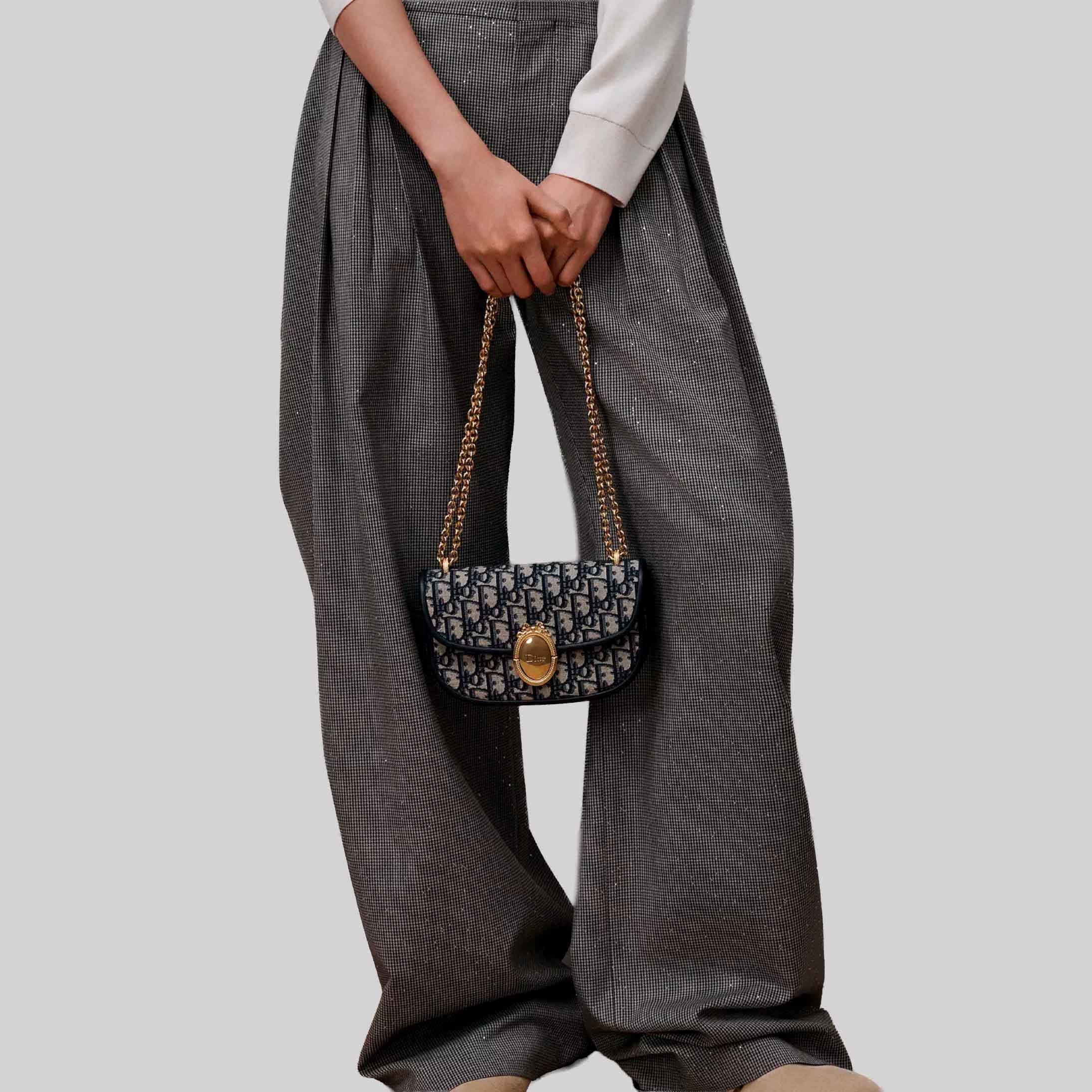 Small Dior Médaillon Flap Bag with Chain
