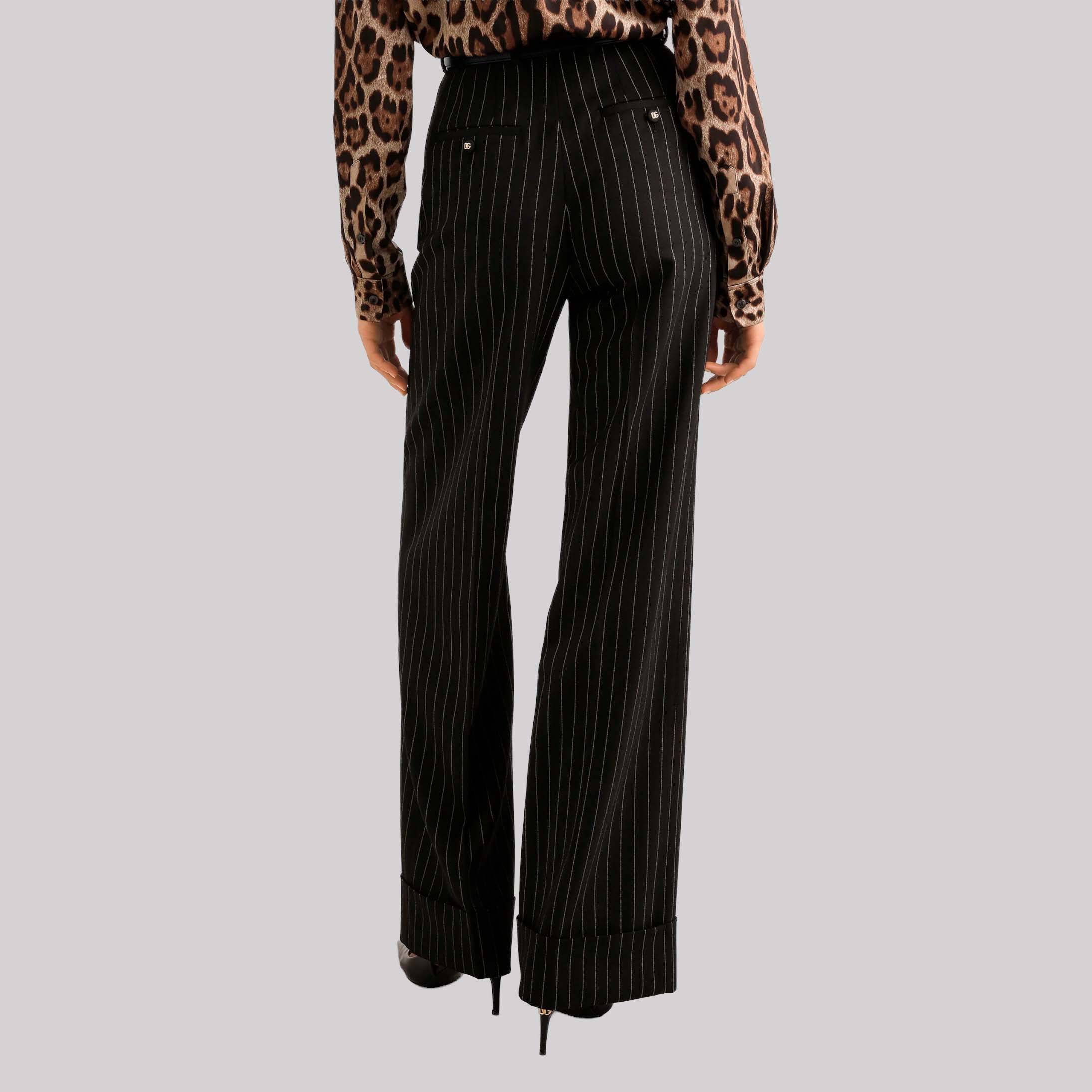 Pinstripe Bi-Stretch Wool Trousers