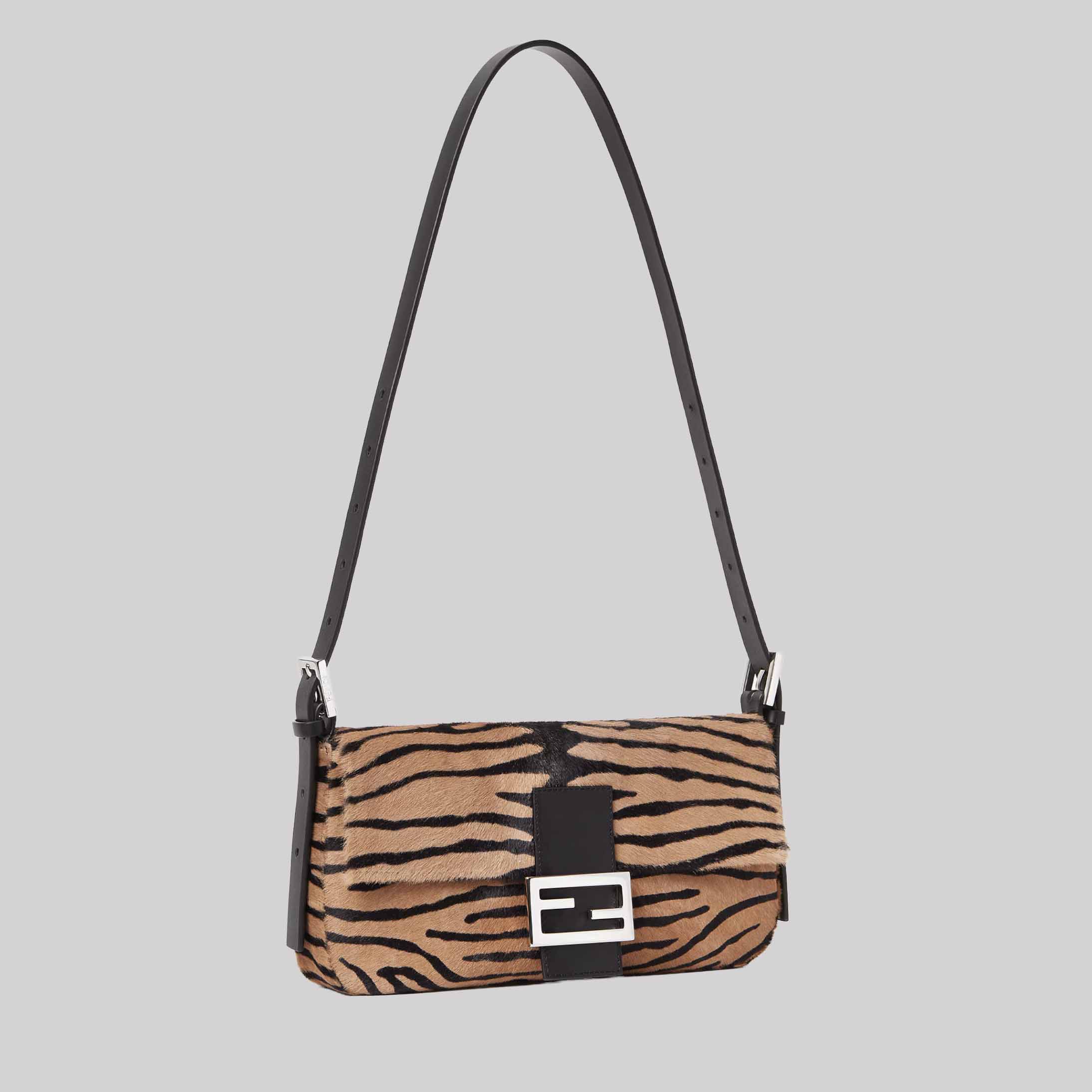 Baguette® 26424 Tiger-Print Pony-Effect Leather Re Edition Bag