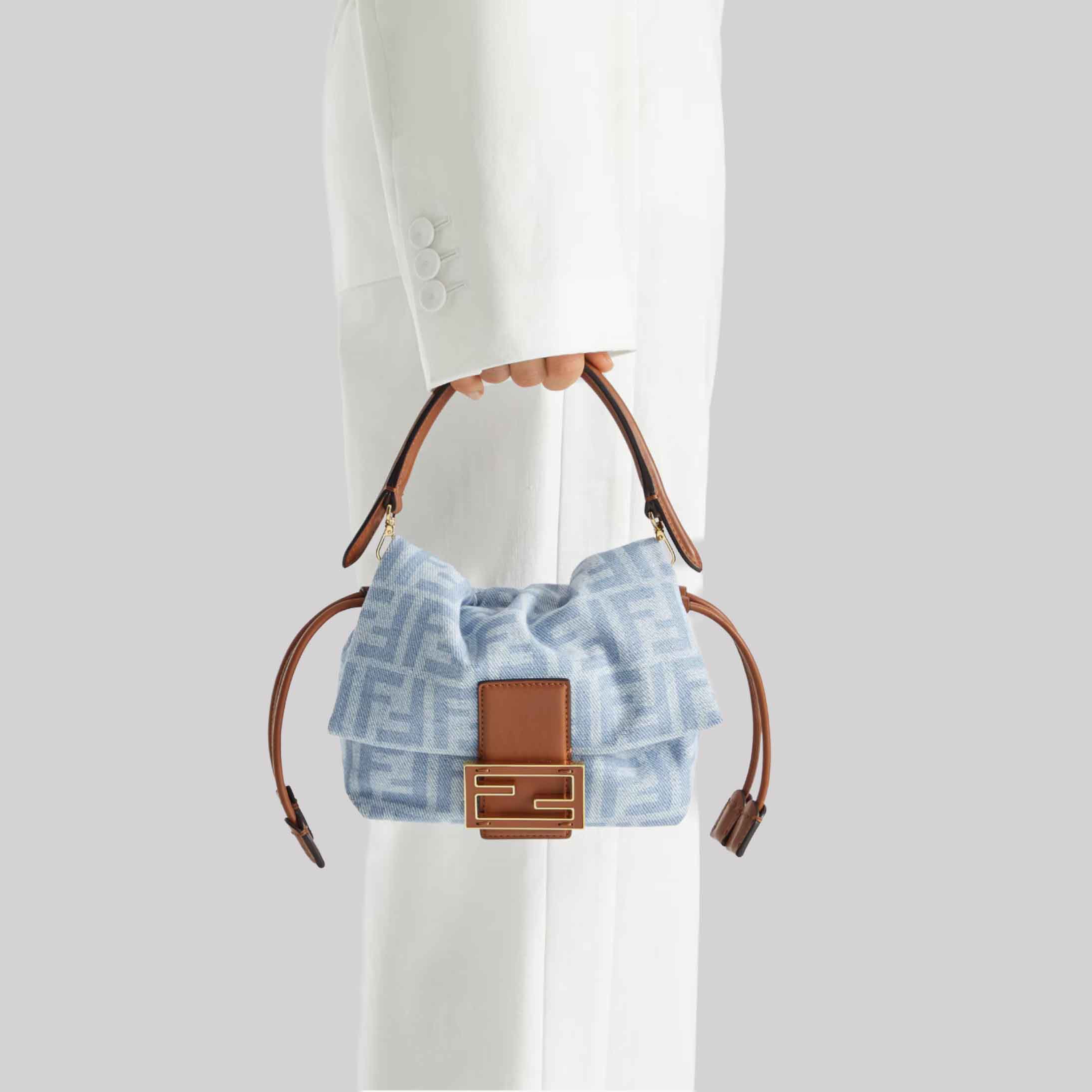 Mamma Baguette Small Light Blue FF Denim