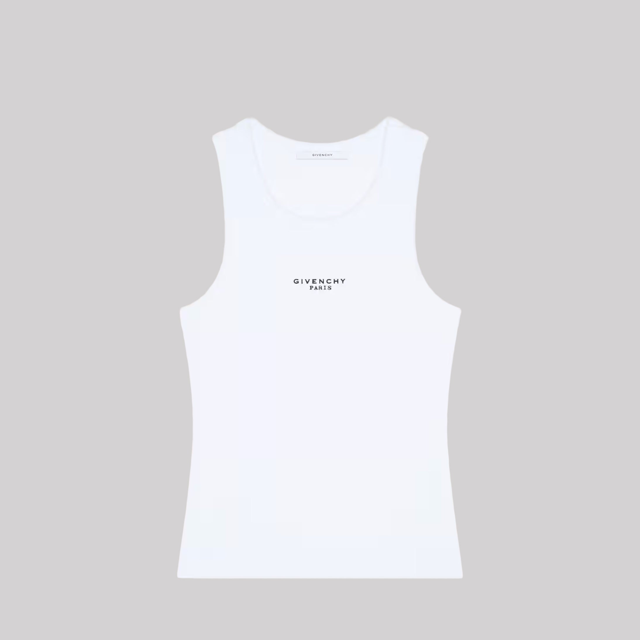 Slim Fit Tank Top In Cotton With Givenchy Paris Print