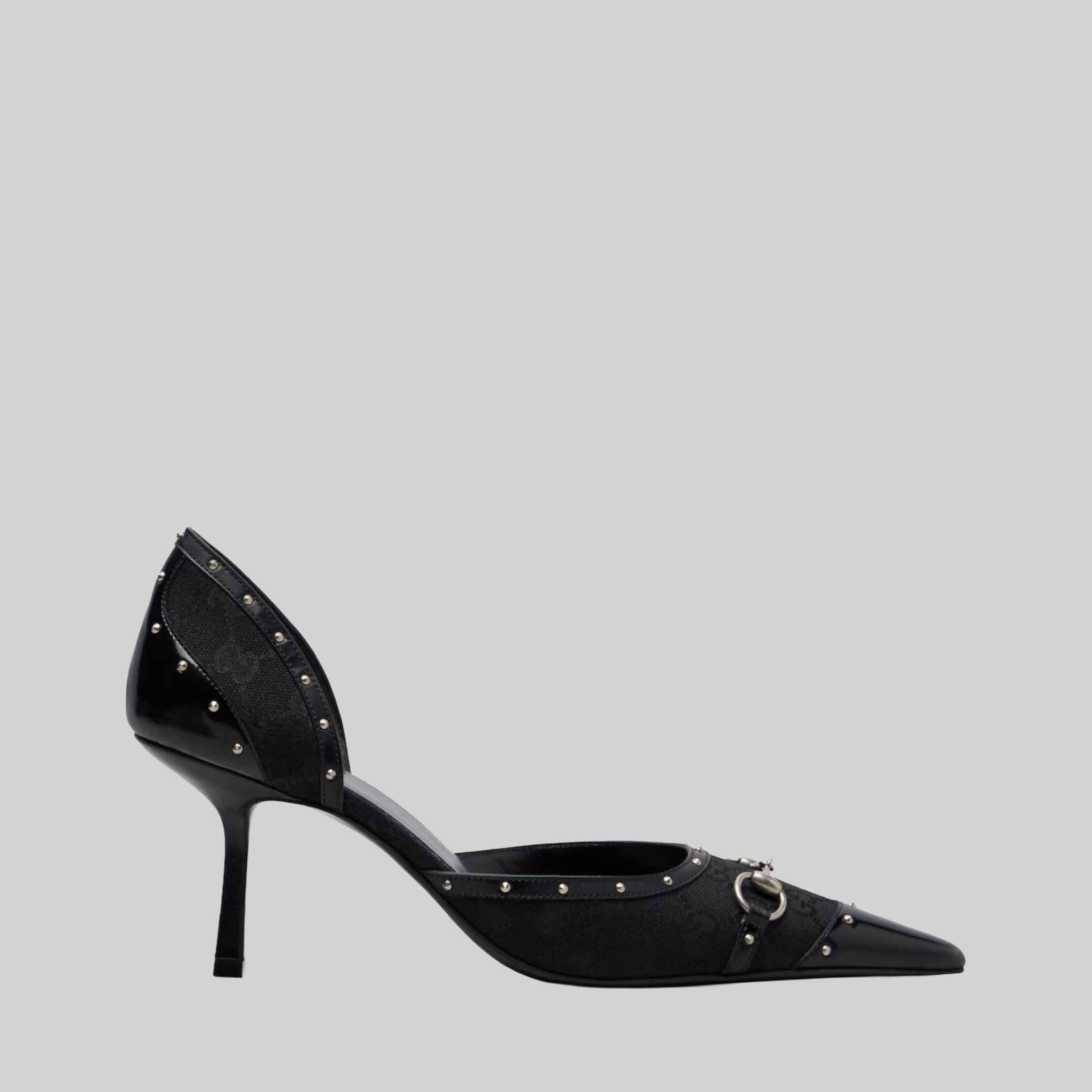 Savoy Horsebit GG Canvas Pumps