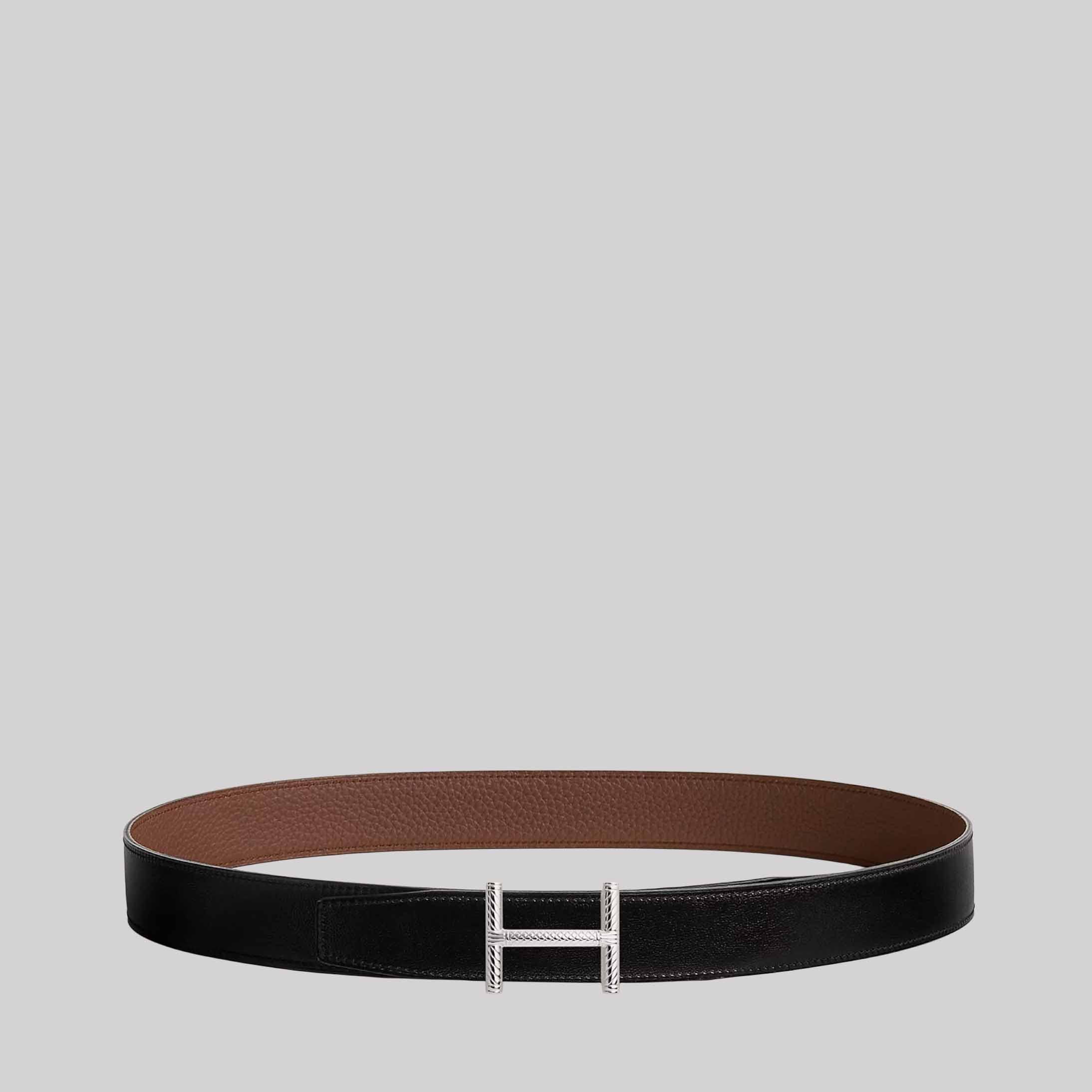 Hisseo Belt Buckle & Reversible Leather Strap 32 mm