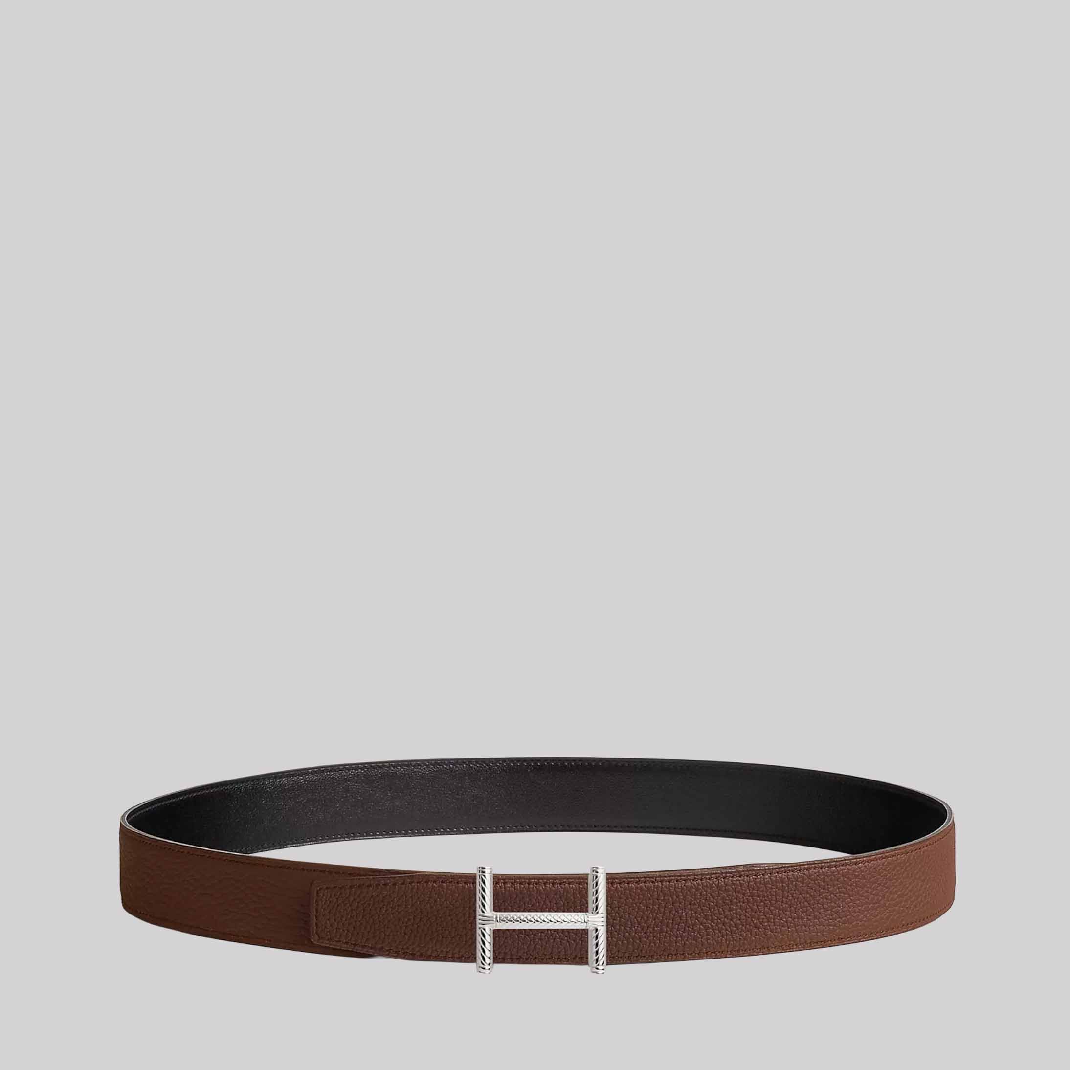 Hisseo Belt Buckle & Reversible Leather Strap 32 mm