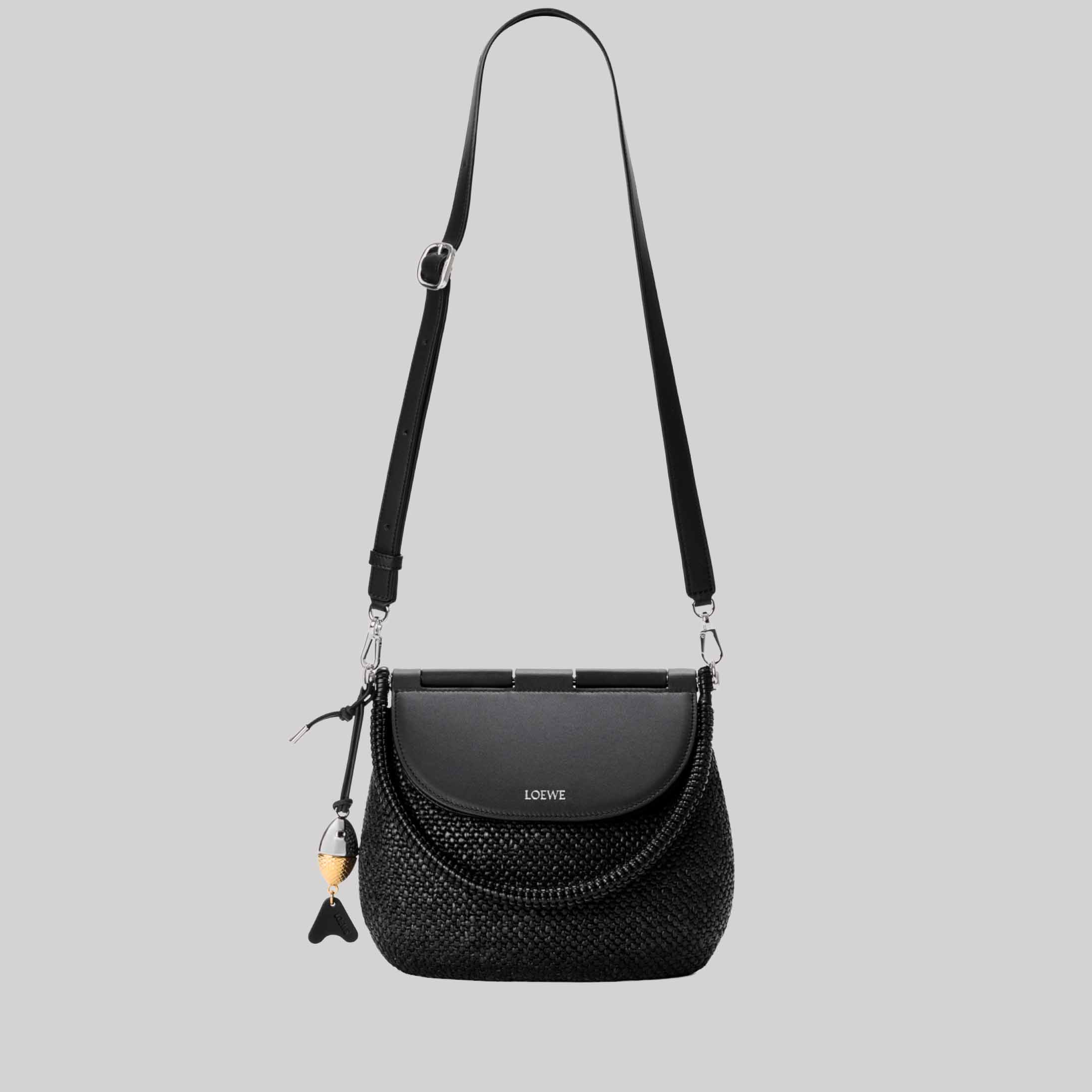 Medium Pescador Bag In Raffia And Calfskin