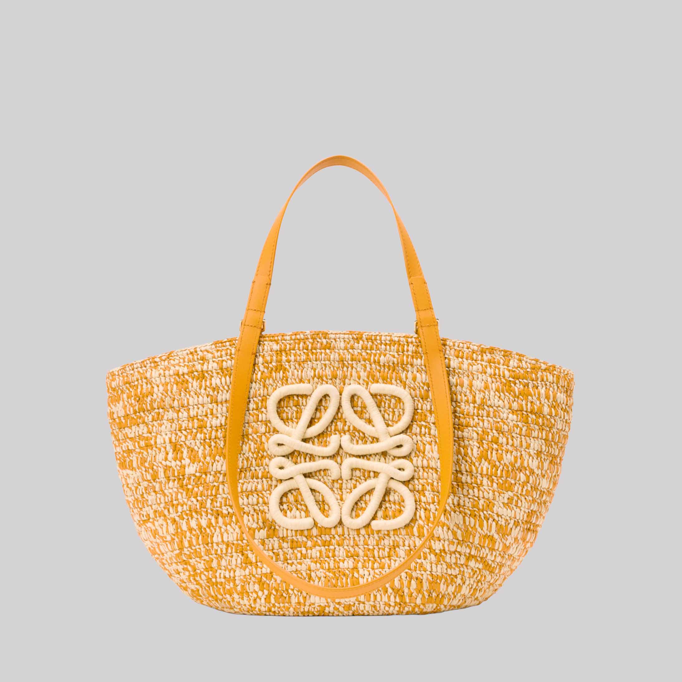 Medium Eclipse Basket In Raffia And Calfskin