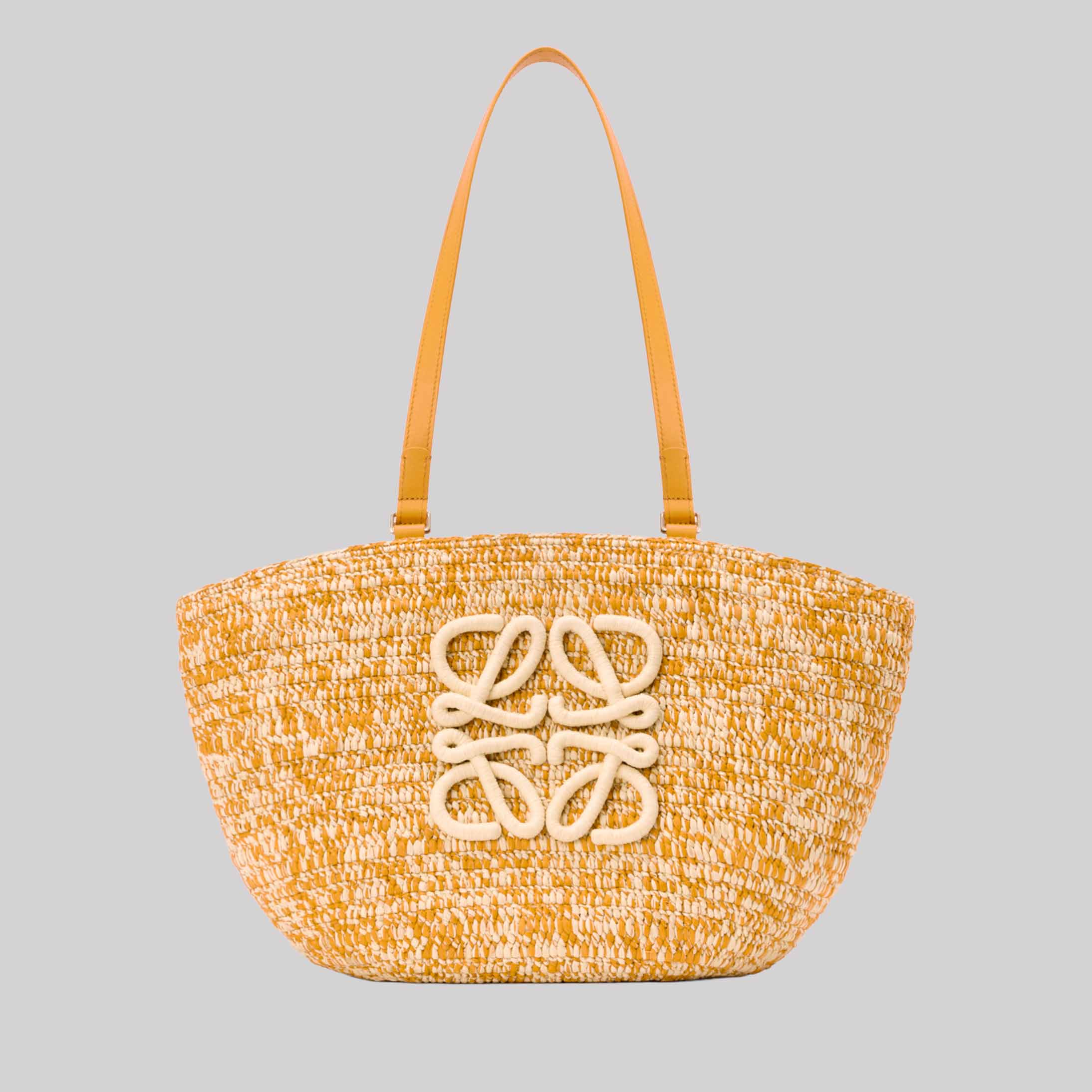 Medium Eclipse Basket In Raffia And Calfskin
