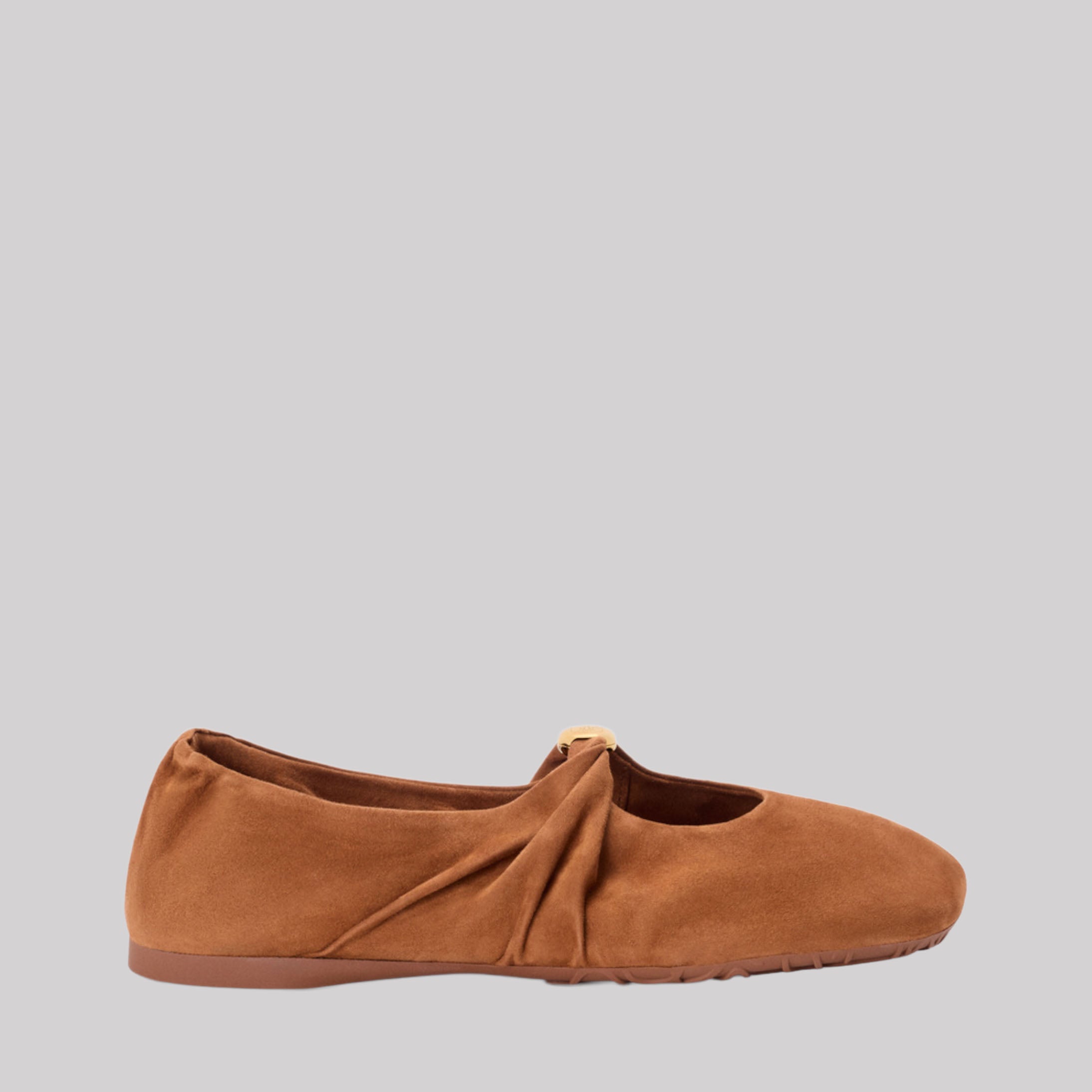 Pebble Soft Ballerina In Suede Goatskin