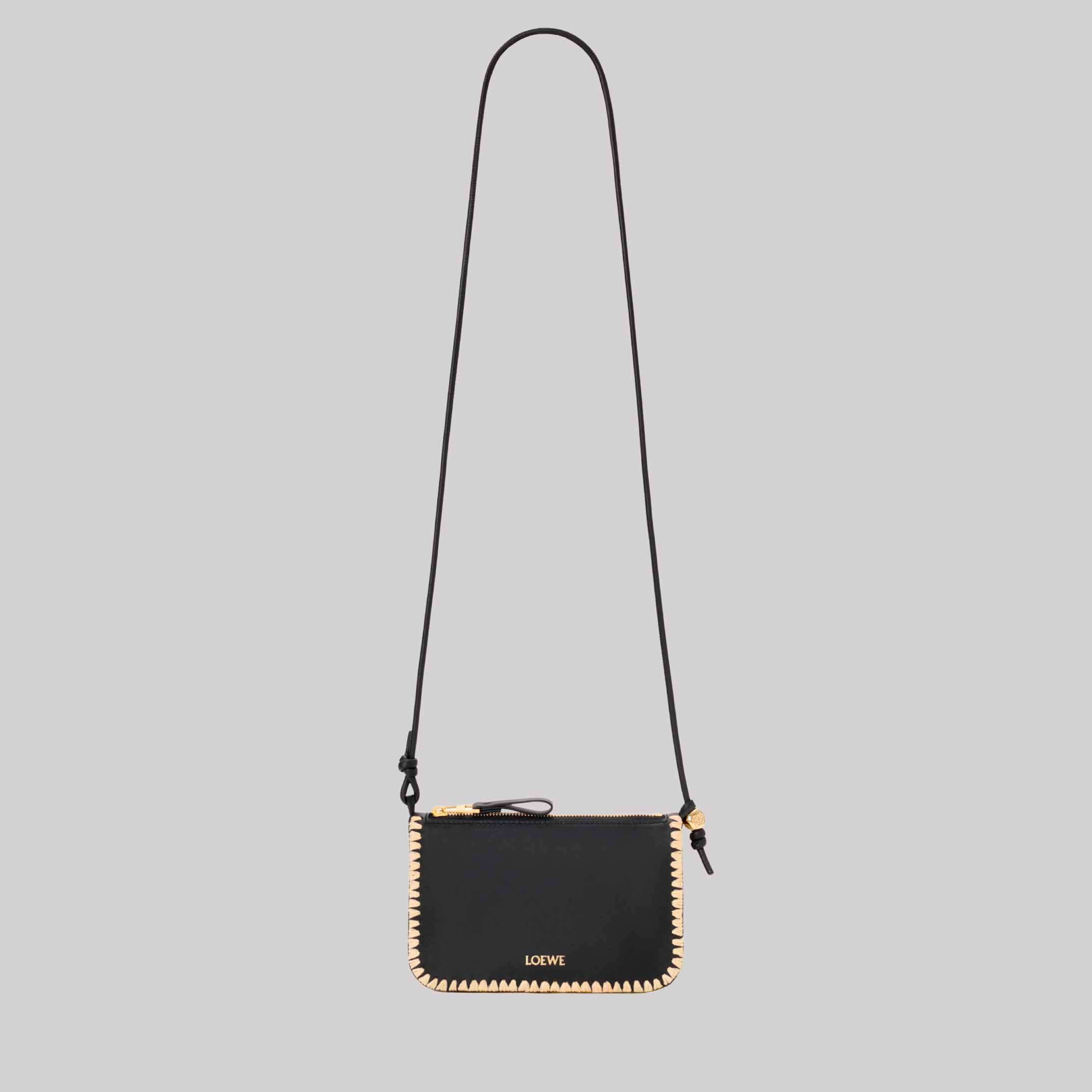 Rio Pouch In Classic Calfskin And Raffia