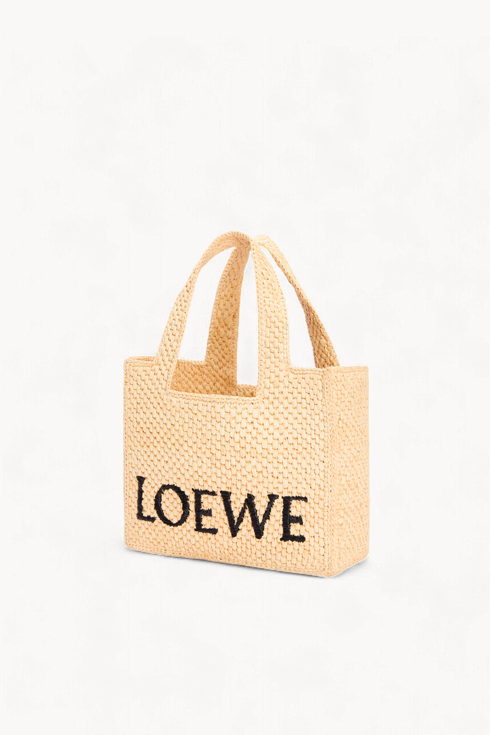 Small LOEWE Font tote in raffia