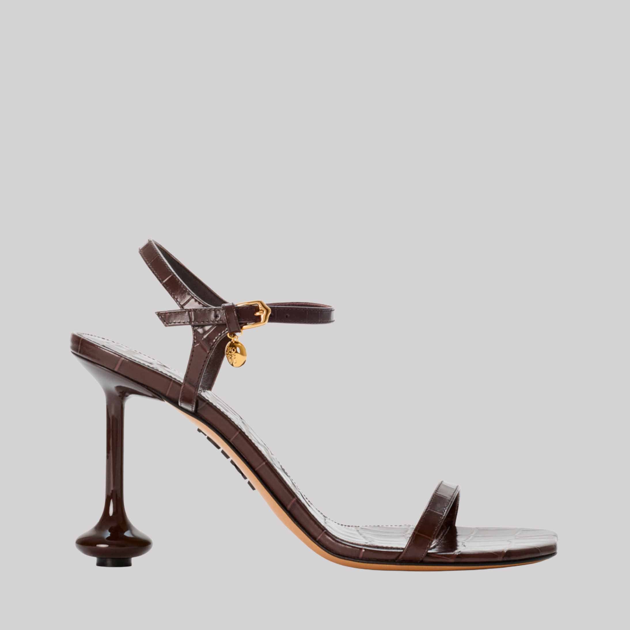 Toy Sandal In Croc-Embossed Calfskin