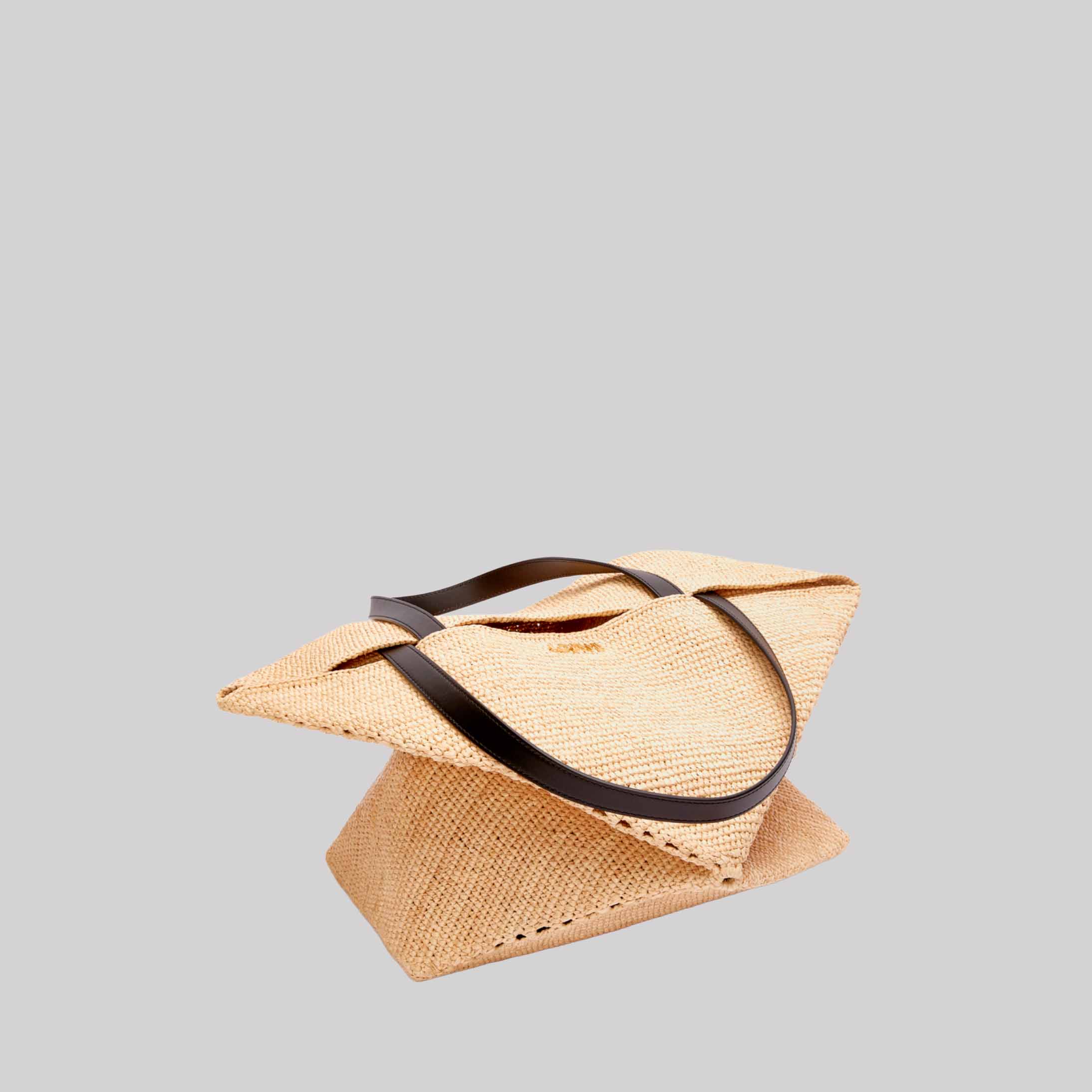 XL Puzzle Fold Tote In Raffia