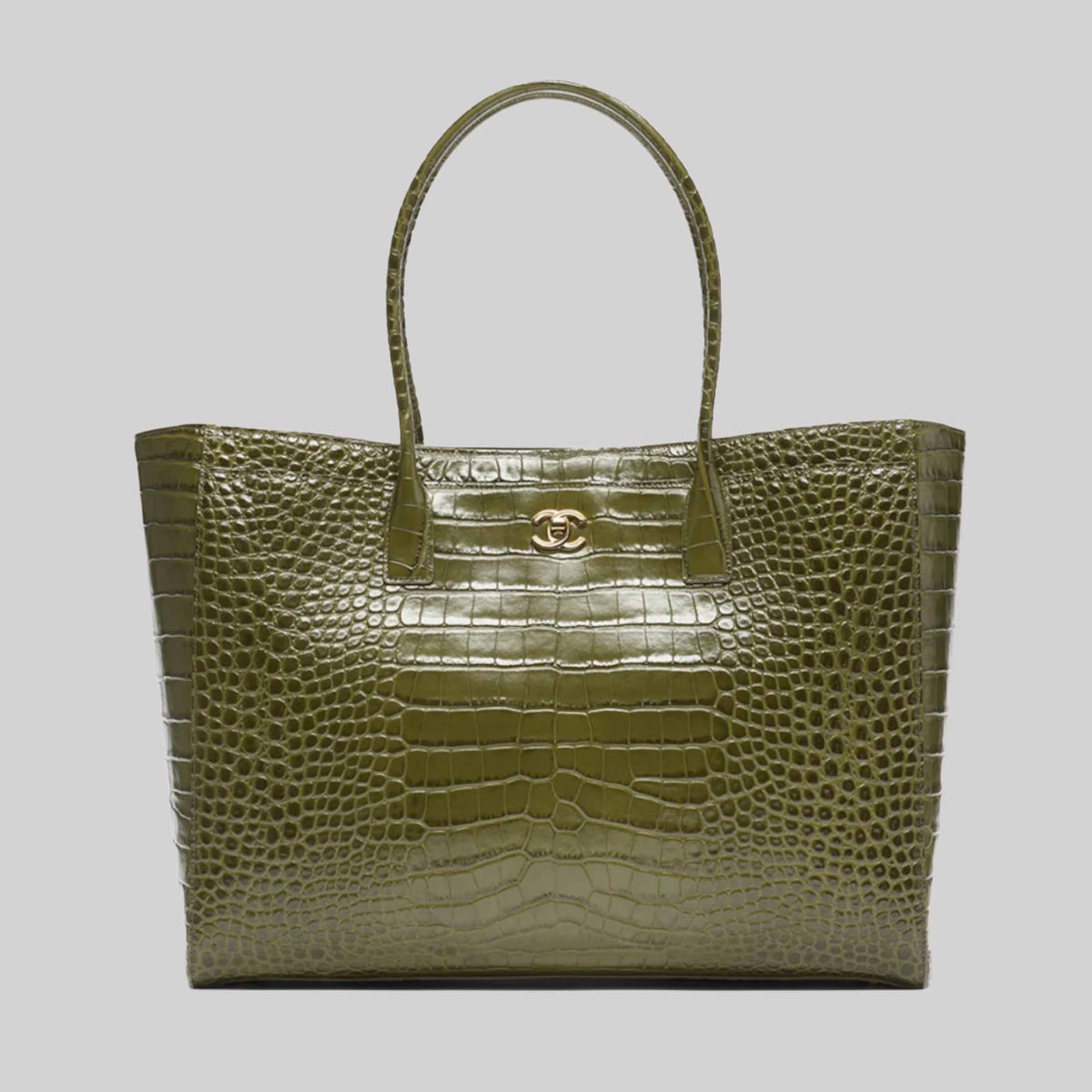 Large Tote Crocodile Embossed Calfskin