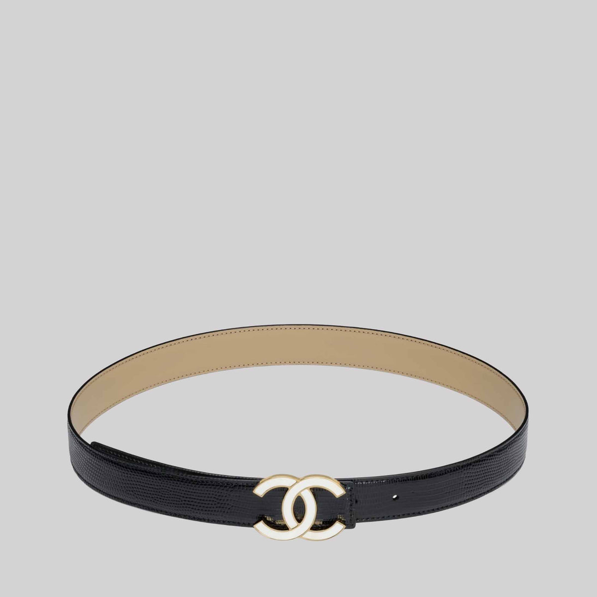 Leather Belt Calfskin, Silver-Tone & Mother Of Pearl