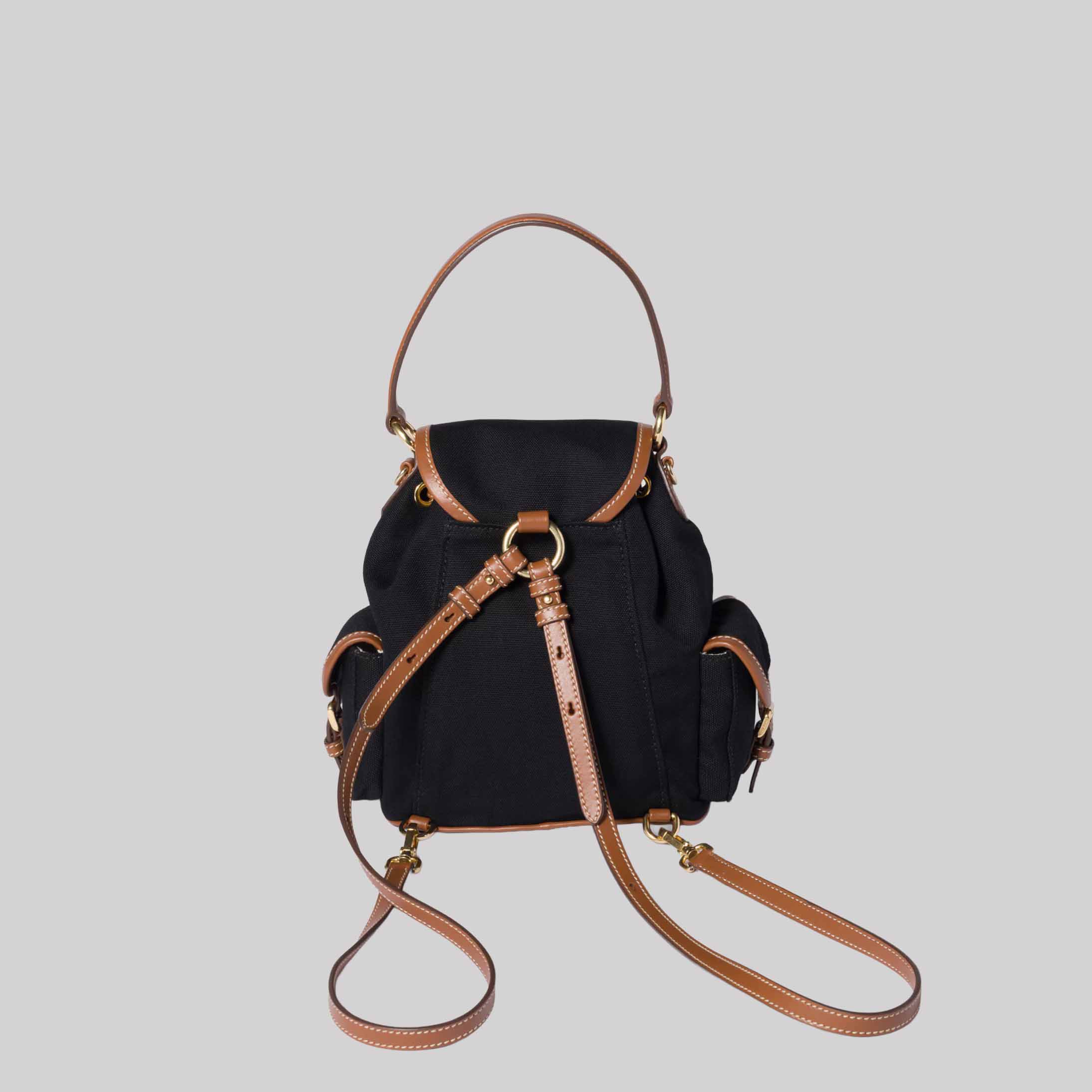 Medium Canvas And Leather Backpack