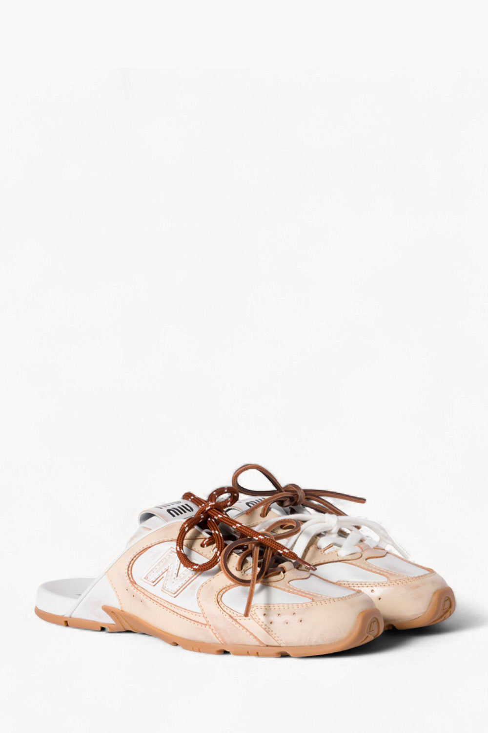 New Balance X Miu Miu 530 Sl Deco Calf Leather Mules