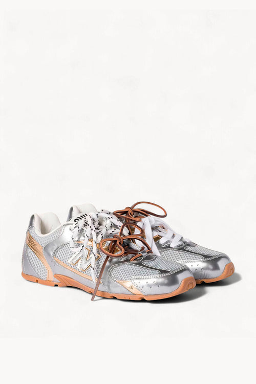 New Balance x Miu Miu 530 SL Metallic Leather And Mesh Sneakers