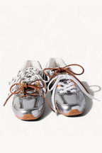 New Balance x Miu Miu 530 SL Metallic Leather And Mesh Sneakers