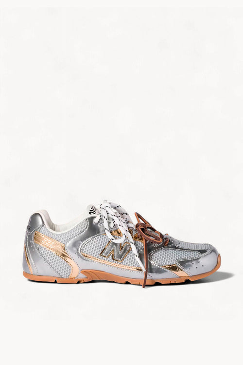 New Balance x Miu Miu 530 SL Metallic Leather And Mesh Sneakers