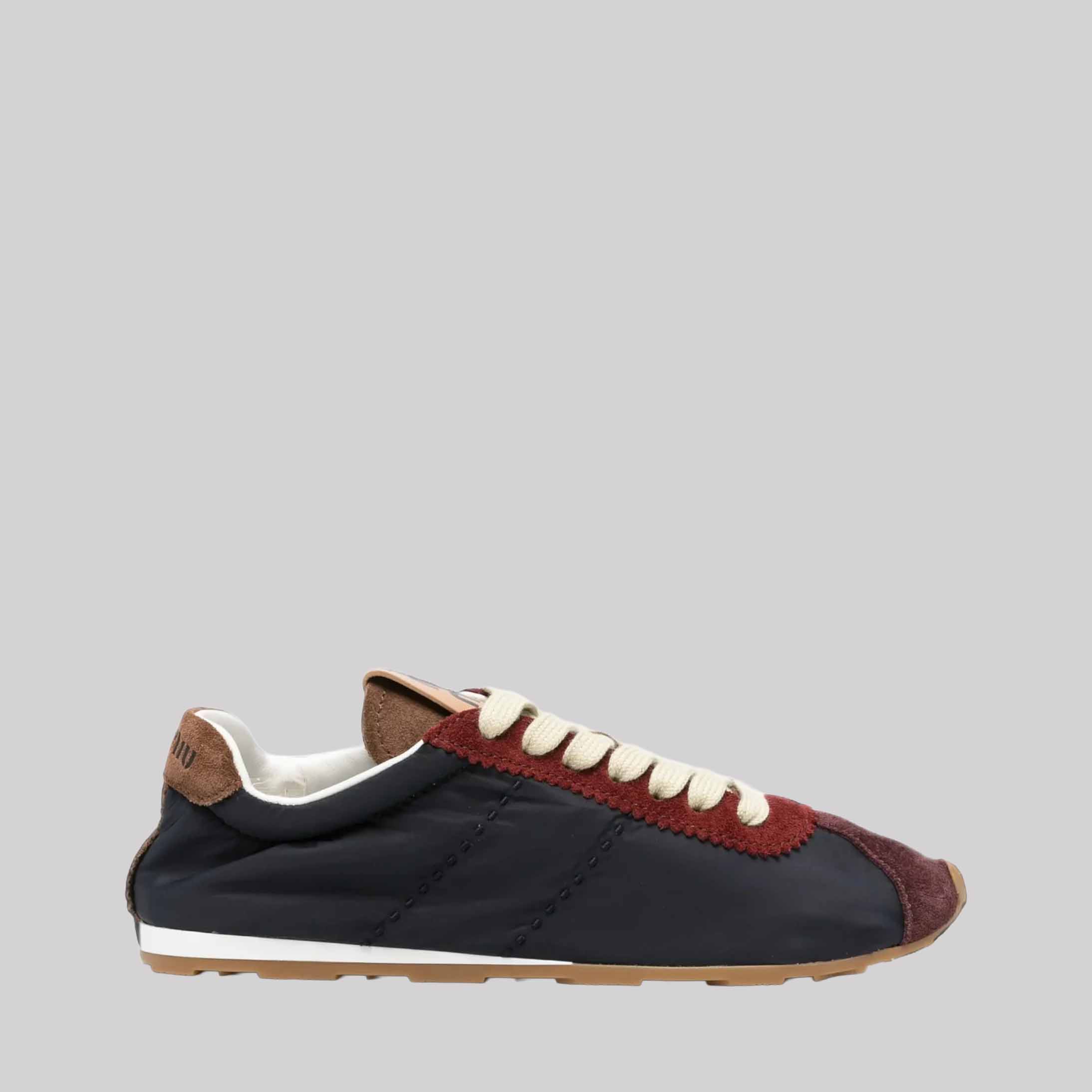 Plume Technical Fabric And Suede Sneakers