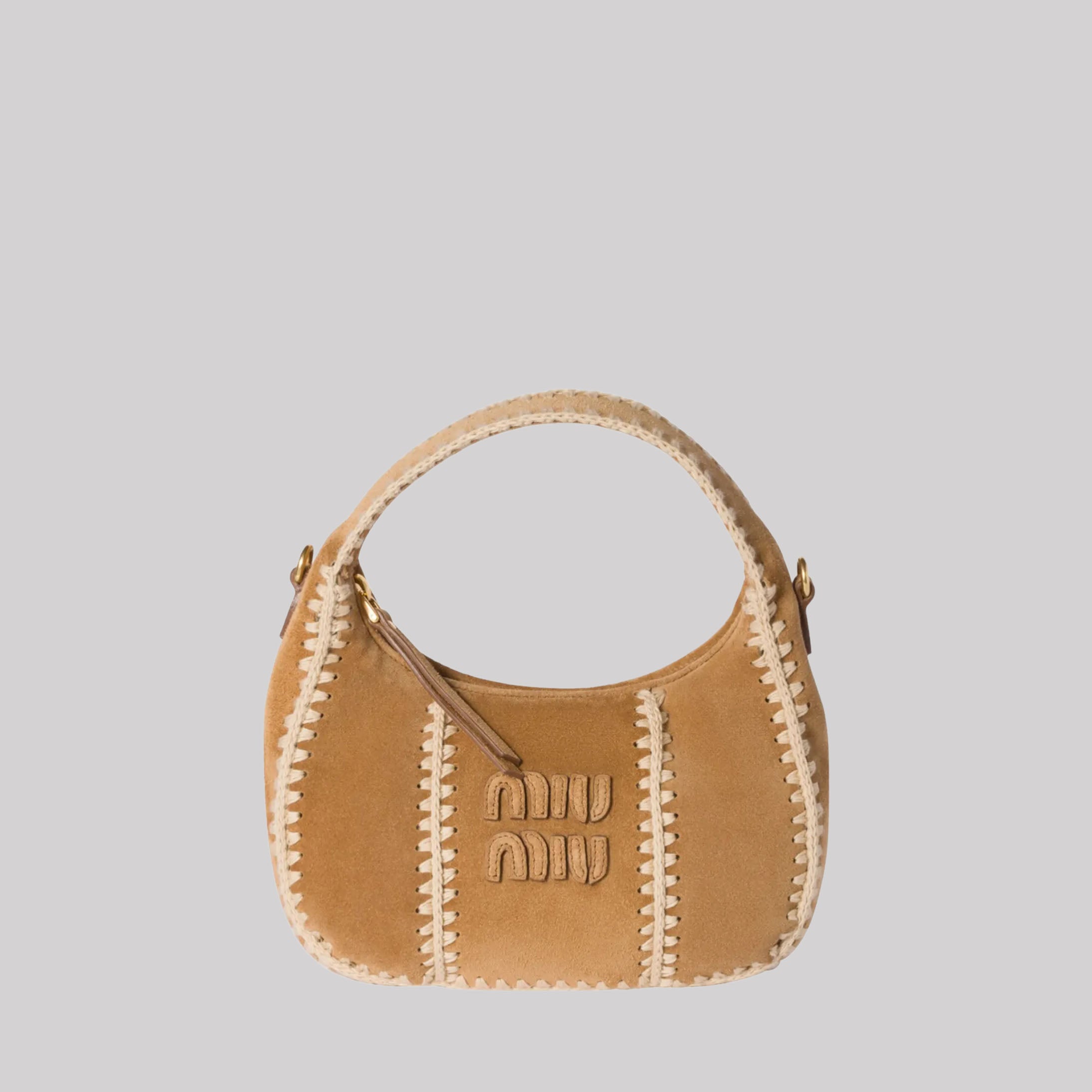 Wander Crochet Suede Shoulder Bag