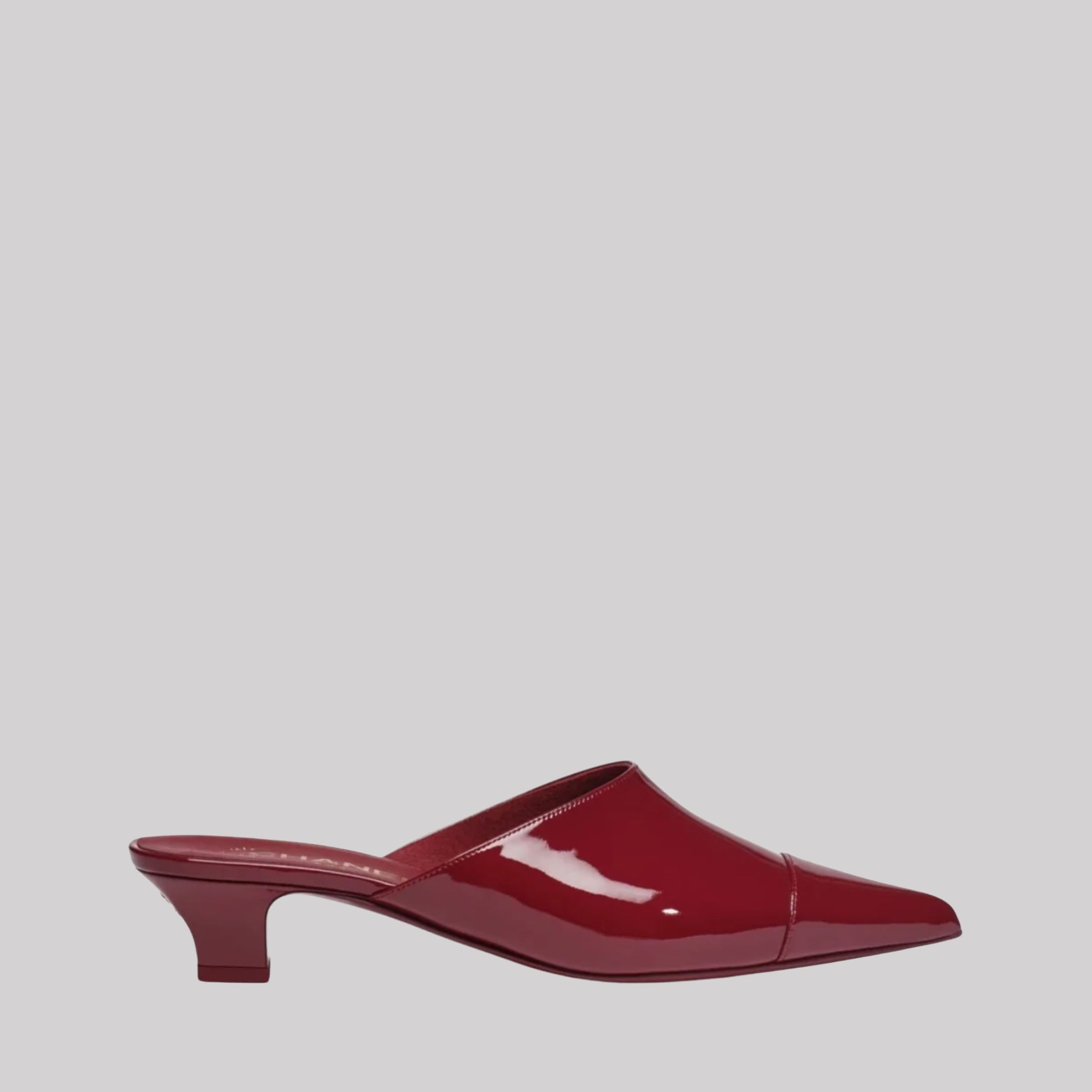 Mules In Patent Calfskin