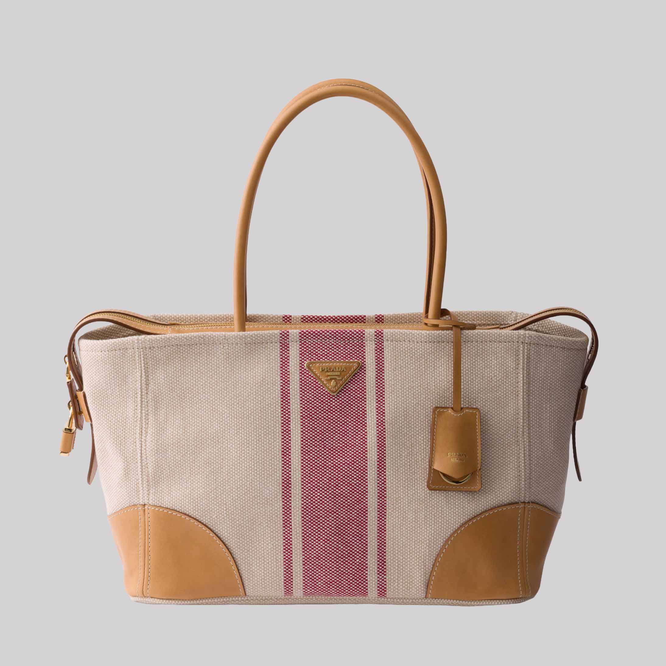 Large Canvas And Leather Tote Bag