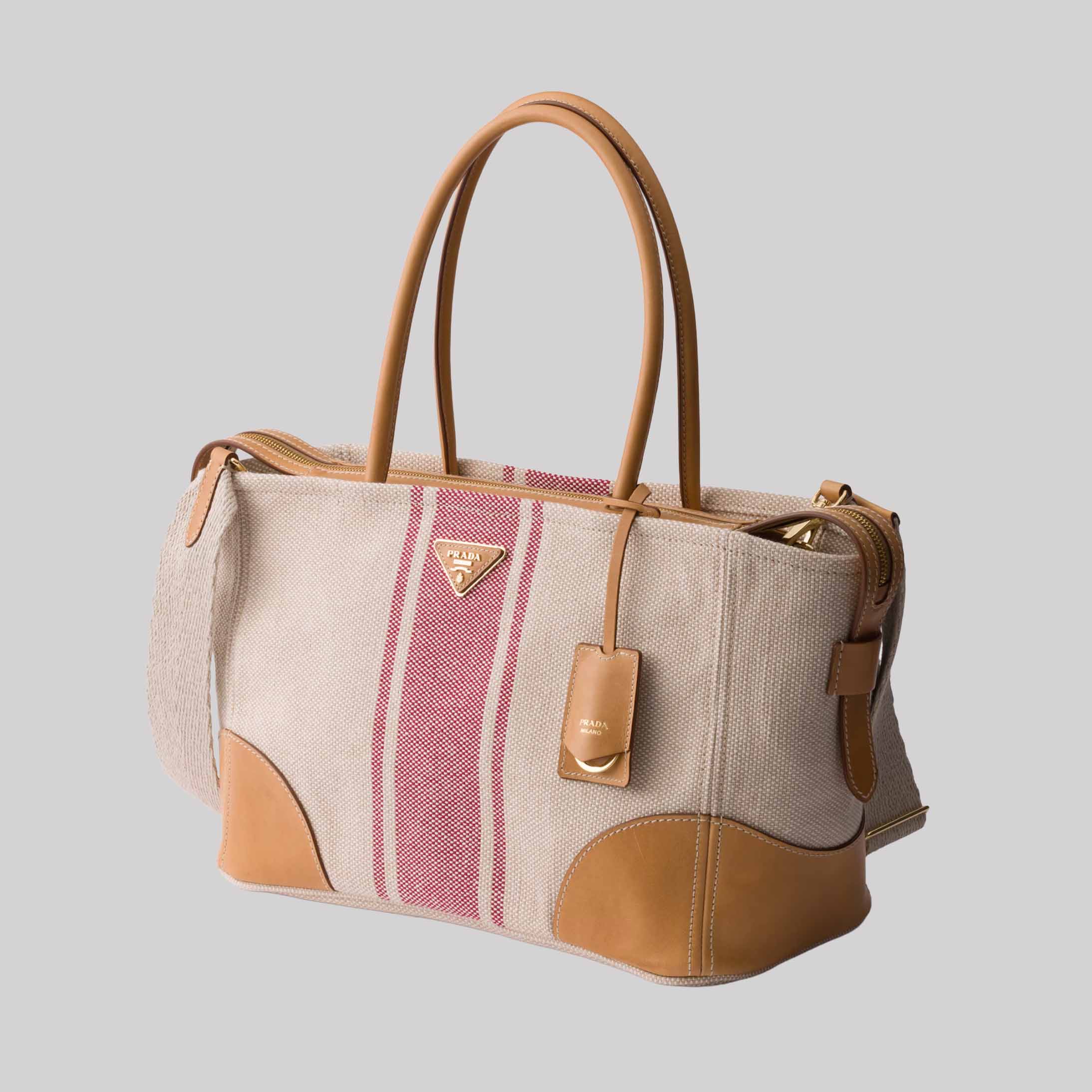 Large Canvas And Leather Tote Bag