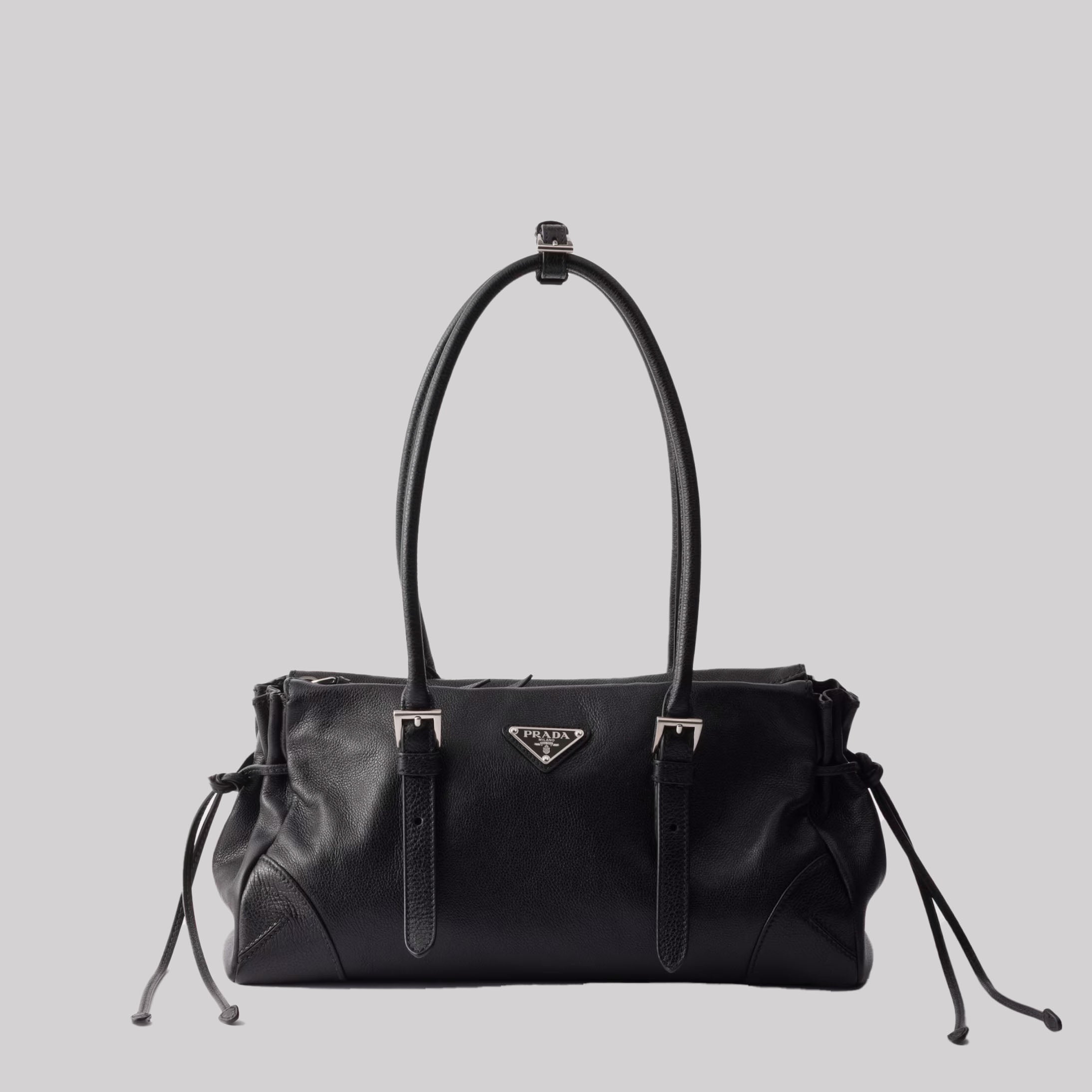 Prada Bonnie Medium Antiqued Leather Tote Bag
