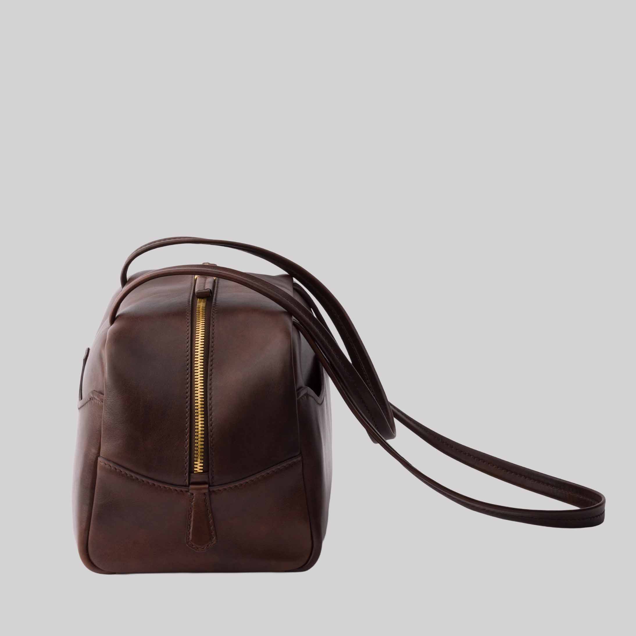 Prada Carry Large Antiqued Leather Top-Handle Bag