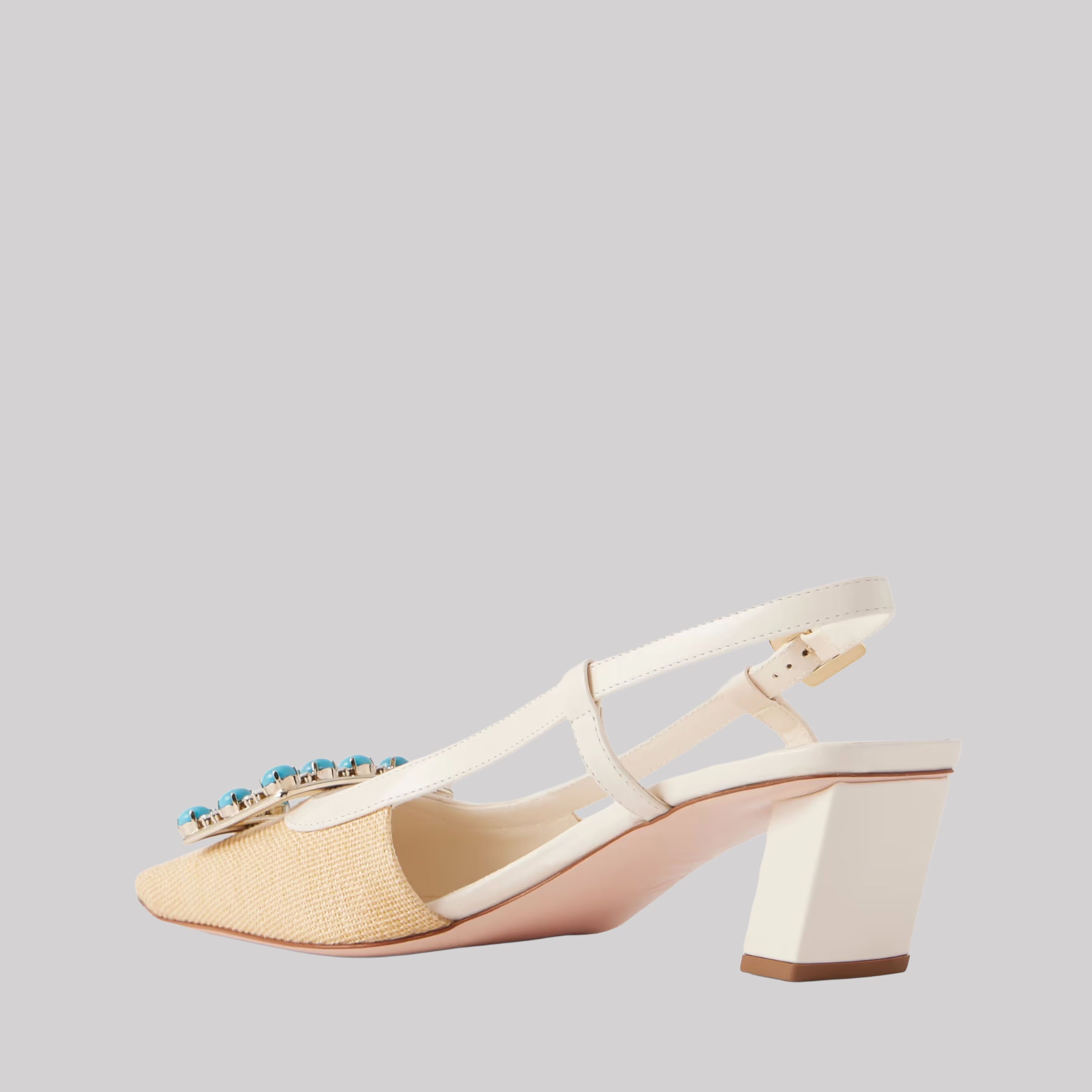 Belle Vivier 45 Leather-Trimmed Embellished Slingback Pumps
