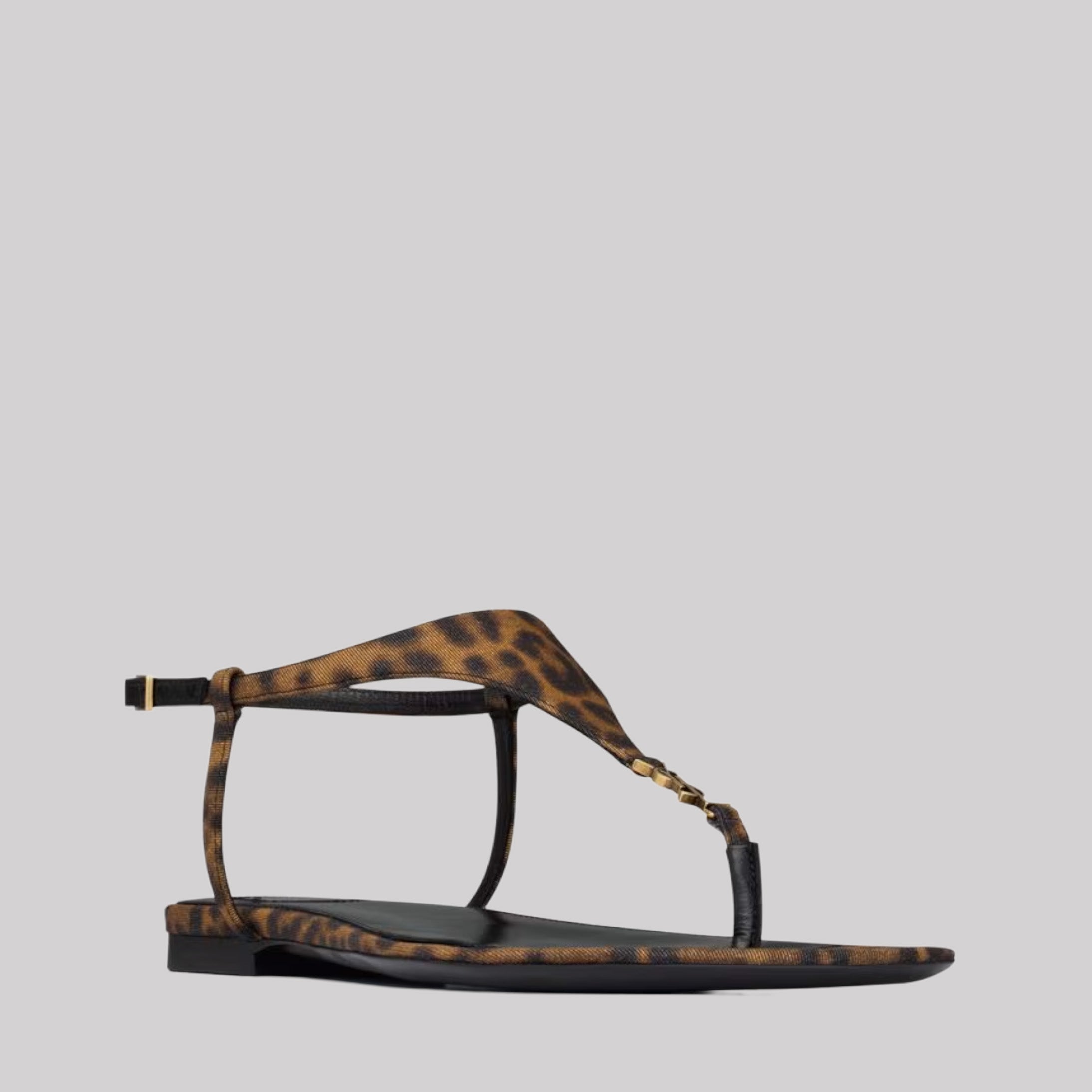 Cassandra Sandals In Leopard Grosgrain