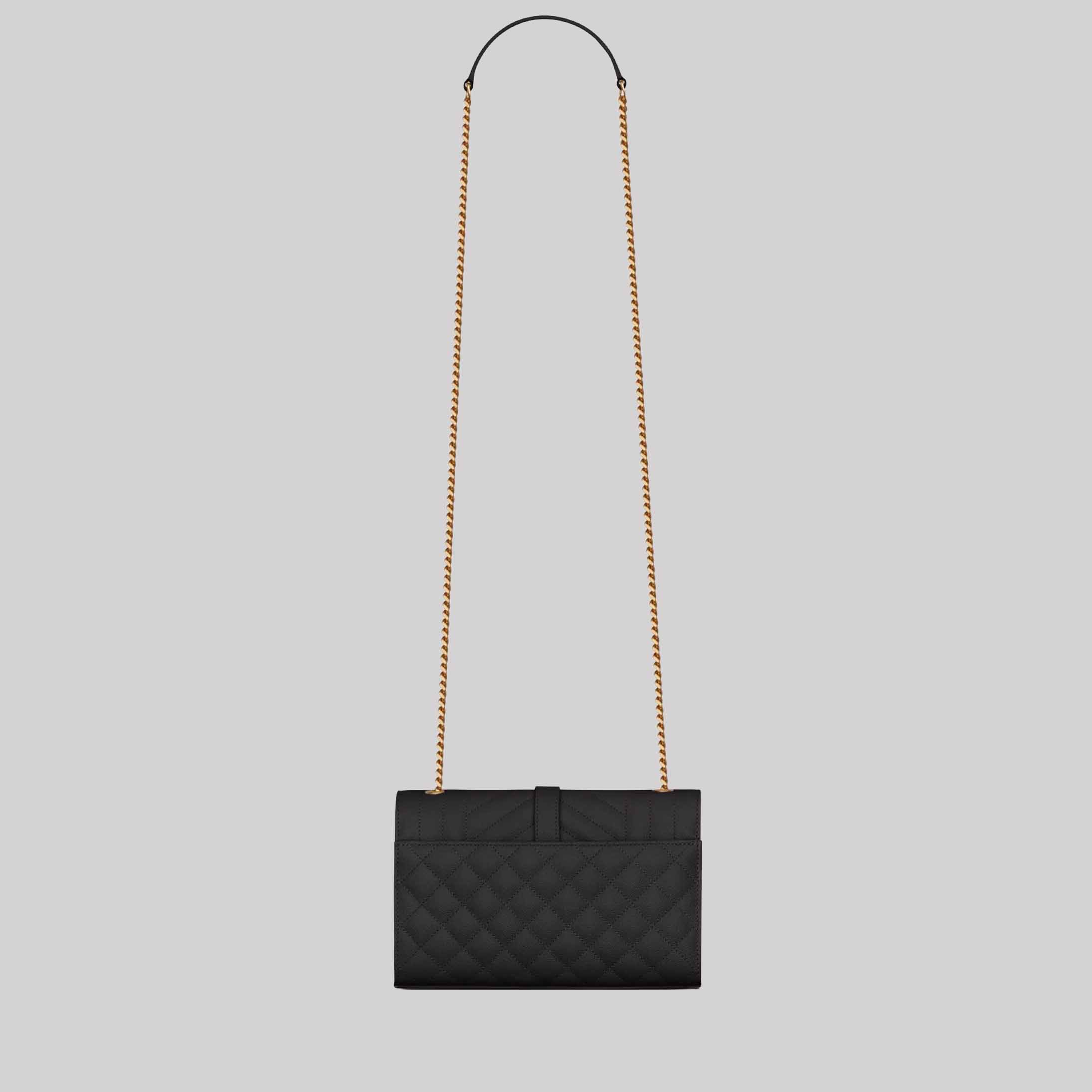Envelope Small In Quilted Grain De Poudre Embossed Leather