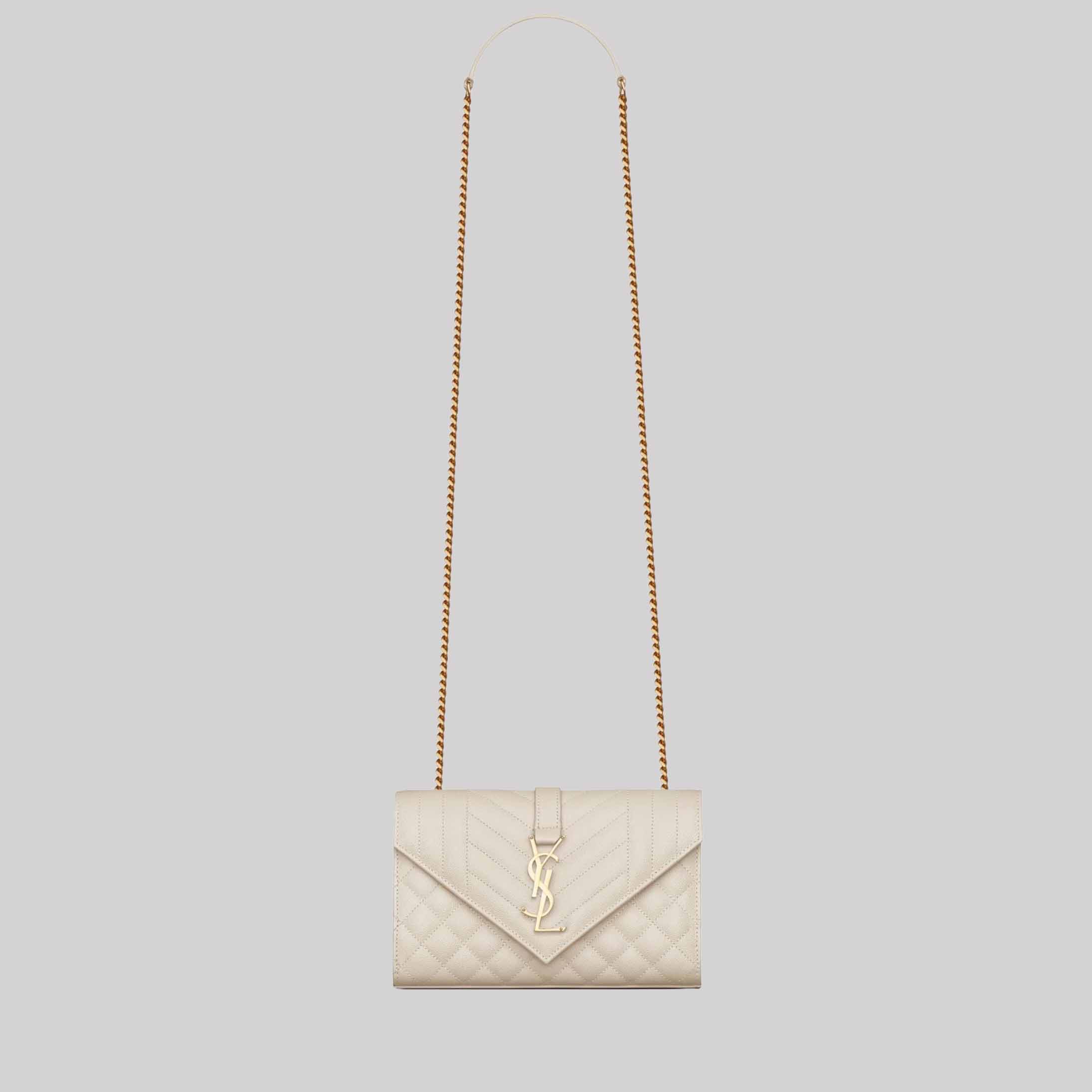 Envelope Small In Quilted Grain De Poudre Embossed Leather