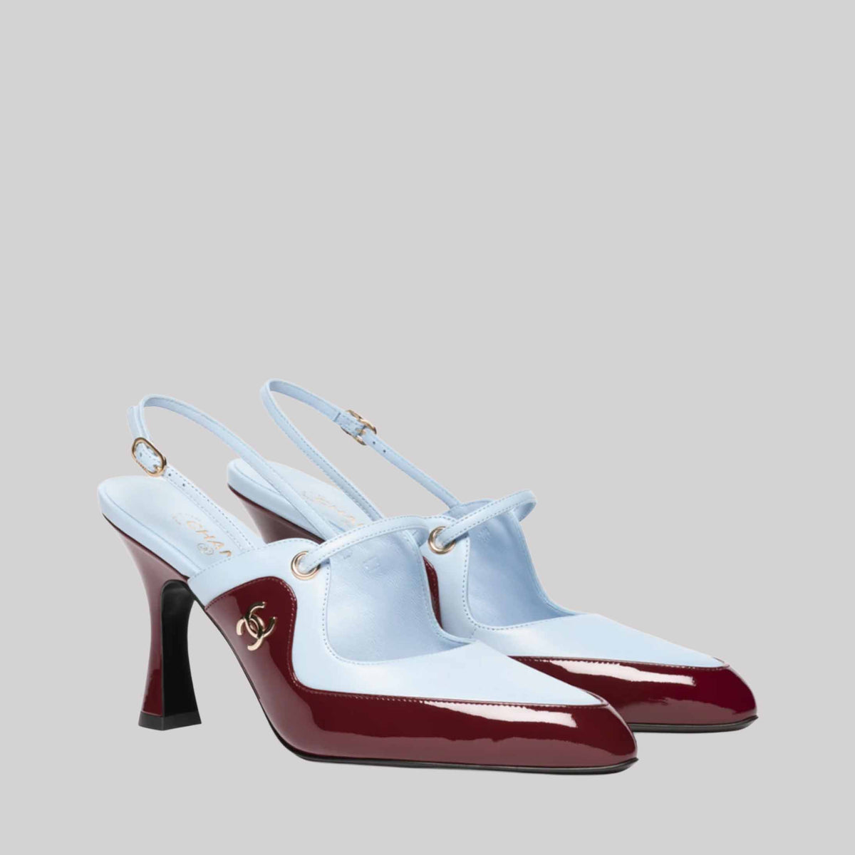 Slingback Lambskin And Veal Skin