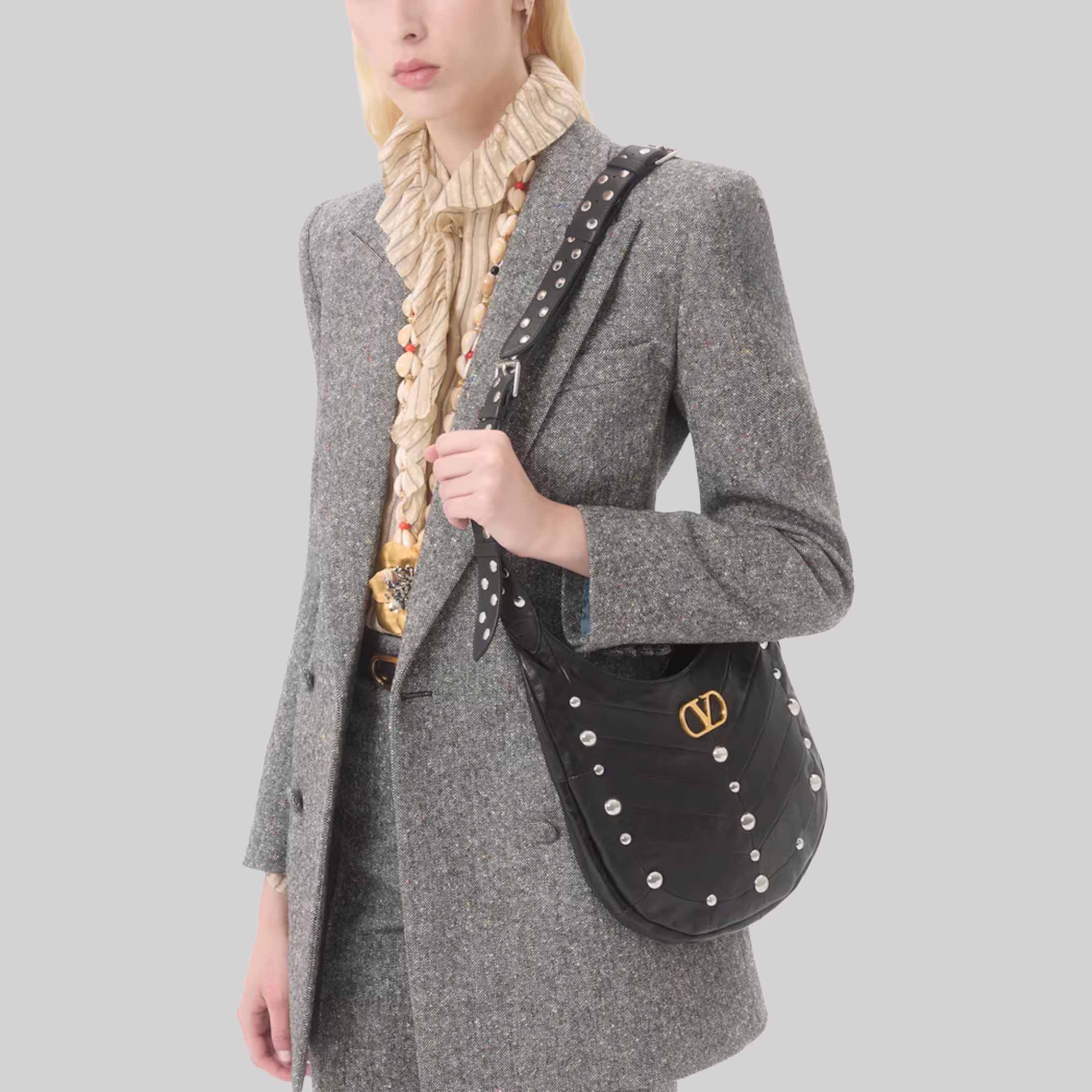 Small Leather Hoboho Shoulder Bag
