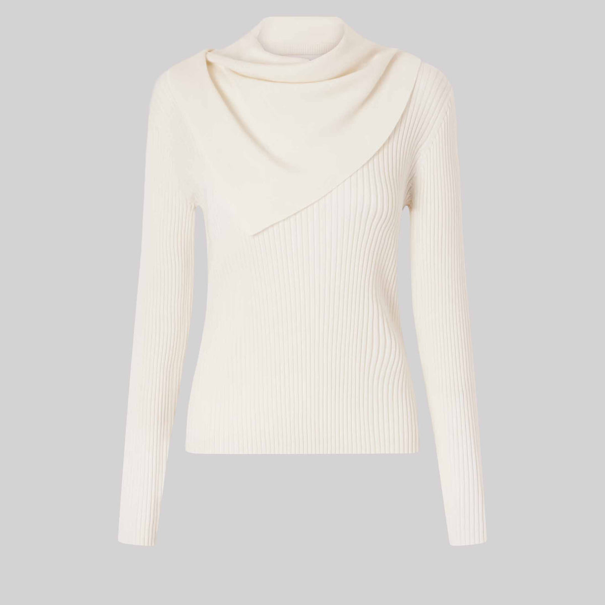 Valiant Scarf-Detailed Ribbed-Knit Wool Sweater